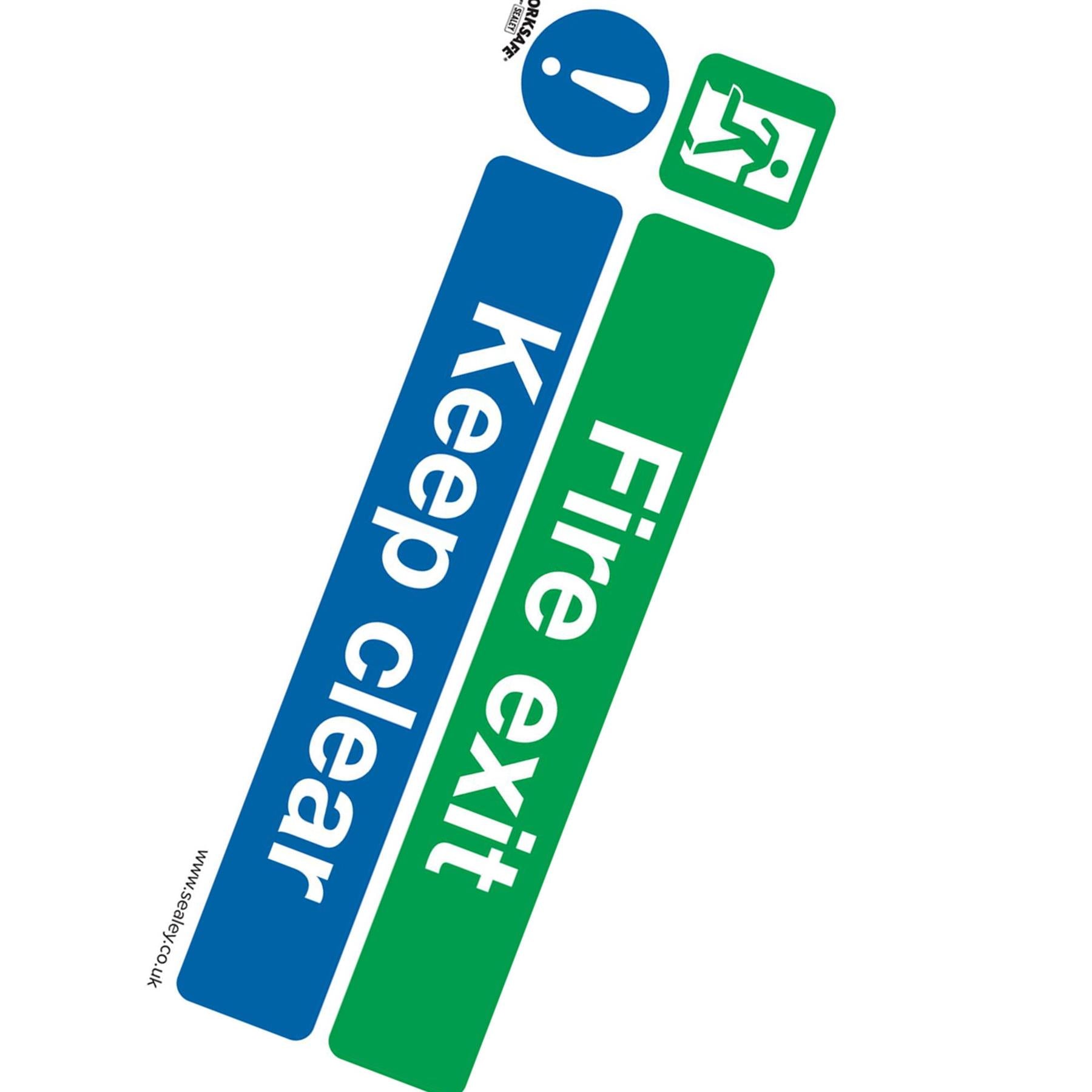 Safe Conditions Safety Sign - Fire Exit Keep Clear (Large) - Self-Adhesive Vinyl