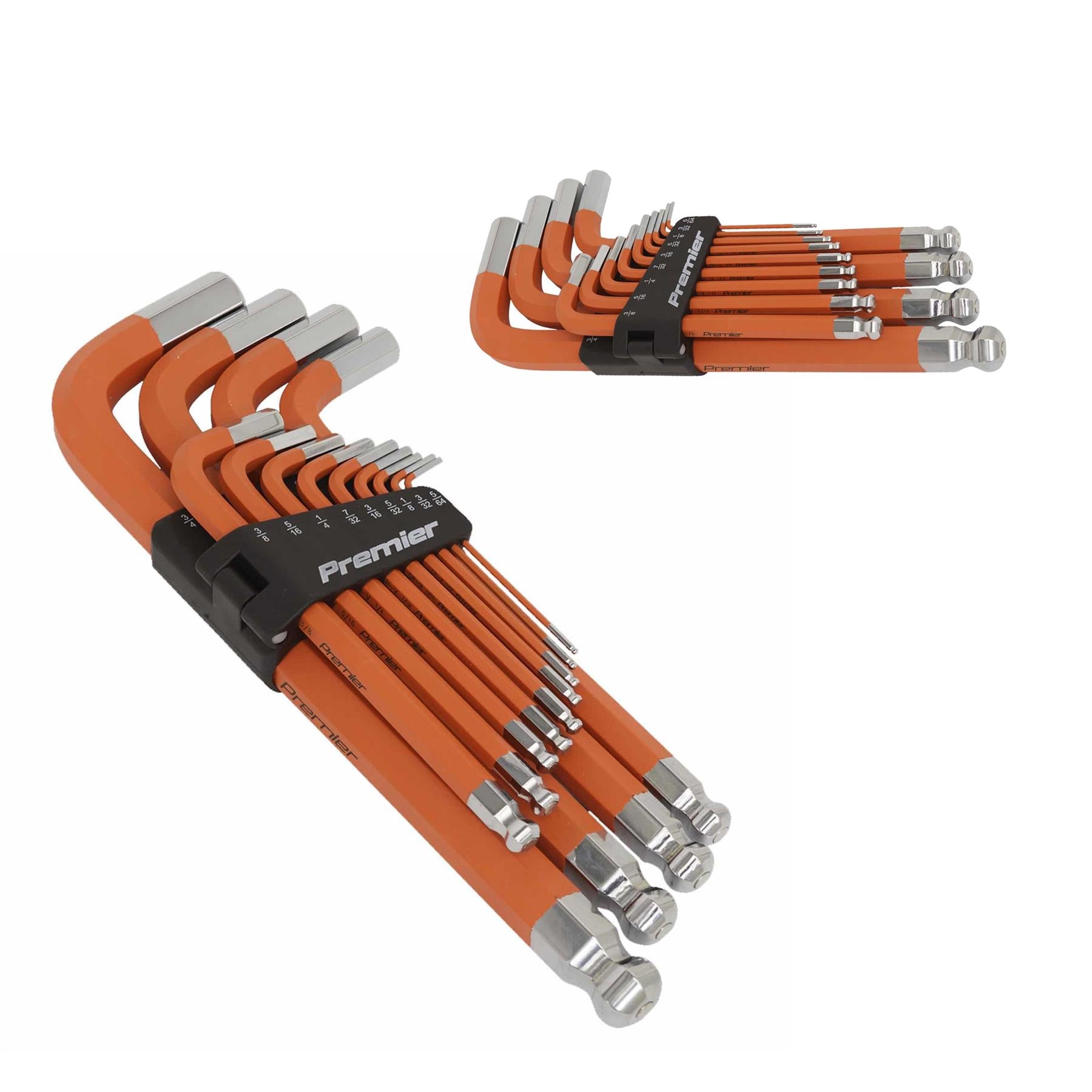 Sealey Jumbo Ball-End Hex Key Set 13pc Anti-Slip - Imperial