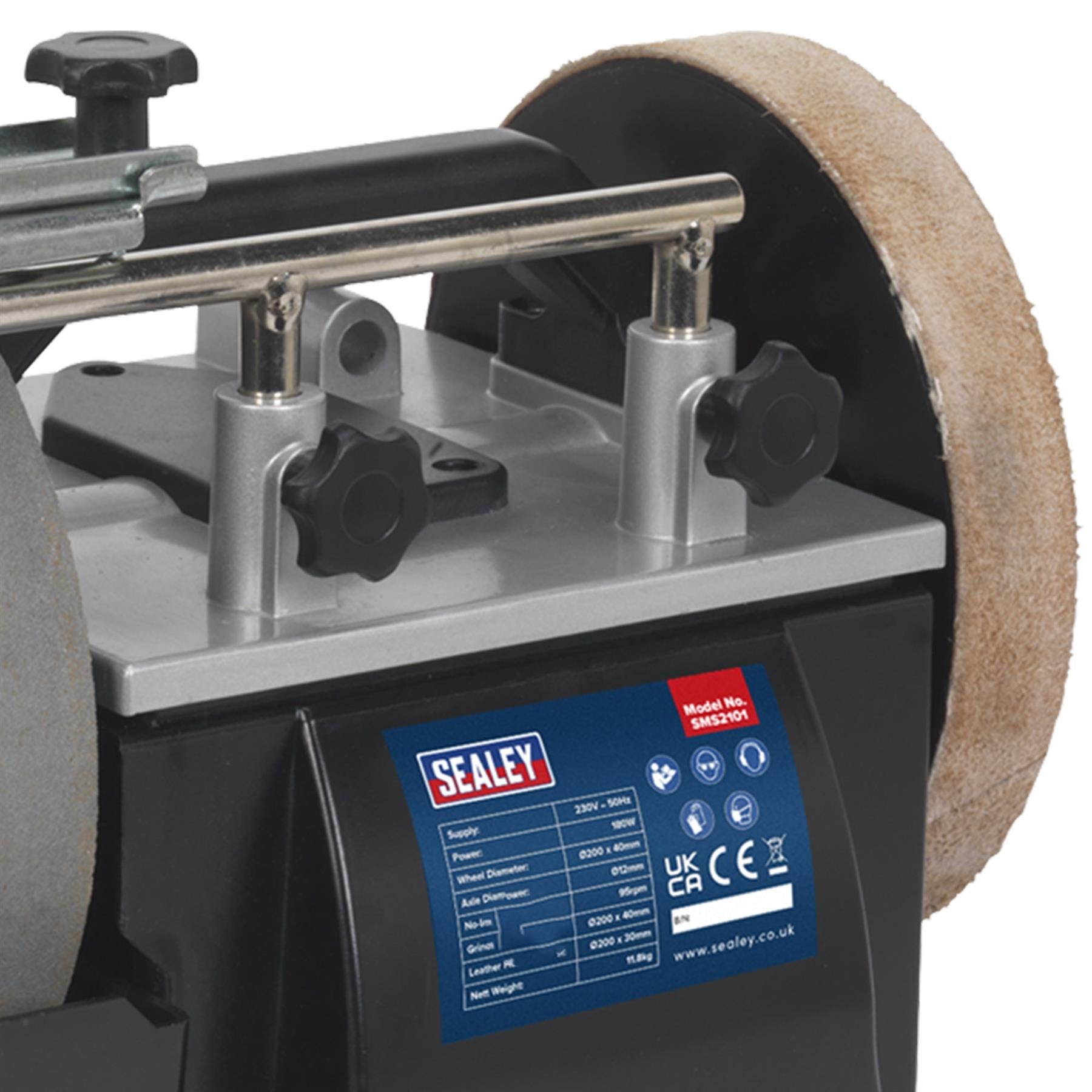 Sealey Sharpener 200mm with Honing Wheel For HSS tools