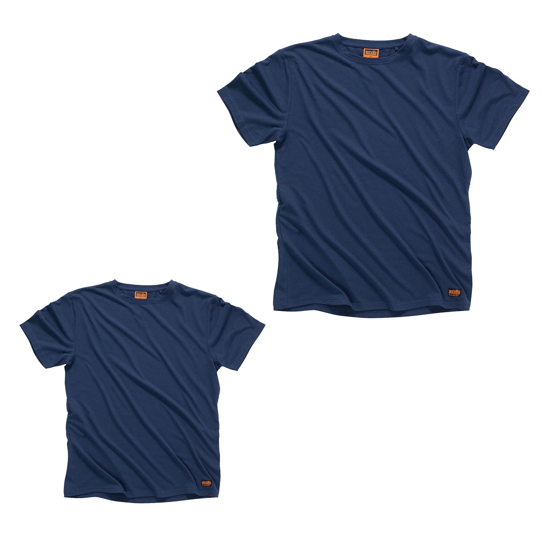 Scruffs Crew Neck T Shirt Short Sleeve Workwear Work Top Navy L