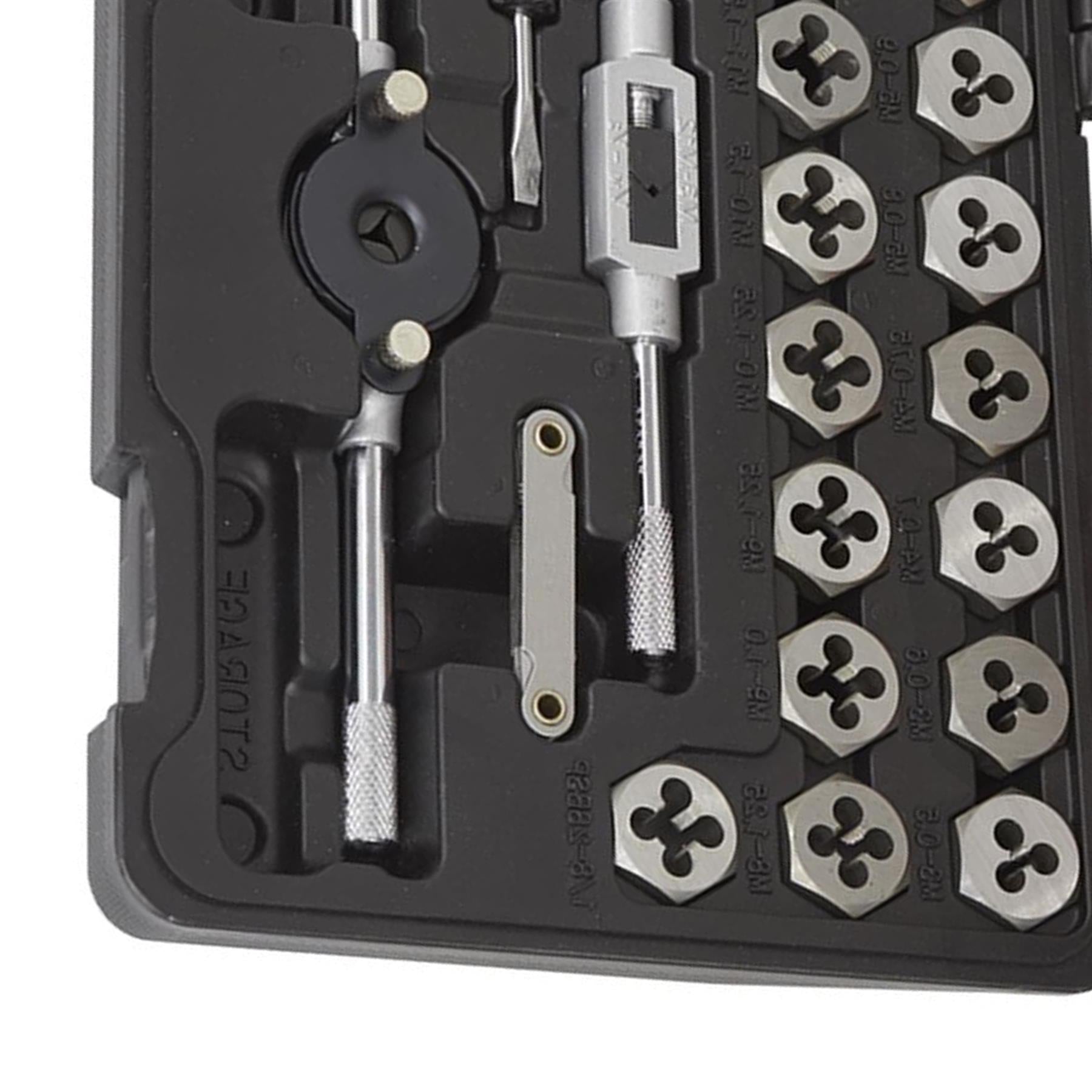 Sealey 39pc Tap and Hex Die Set Metric Thread Cutting Repair Tool M3 - M12 Steel