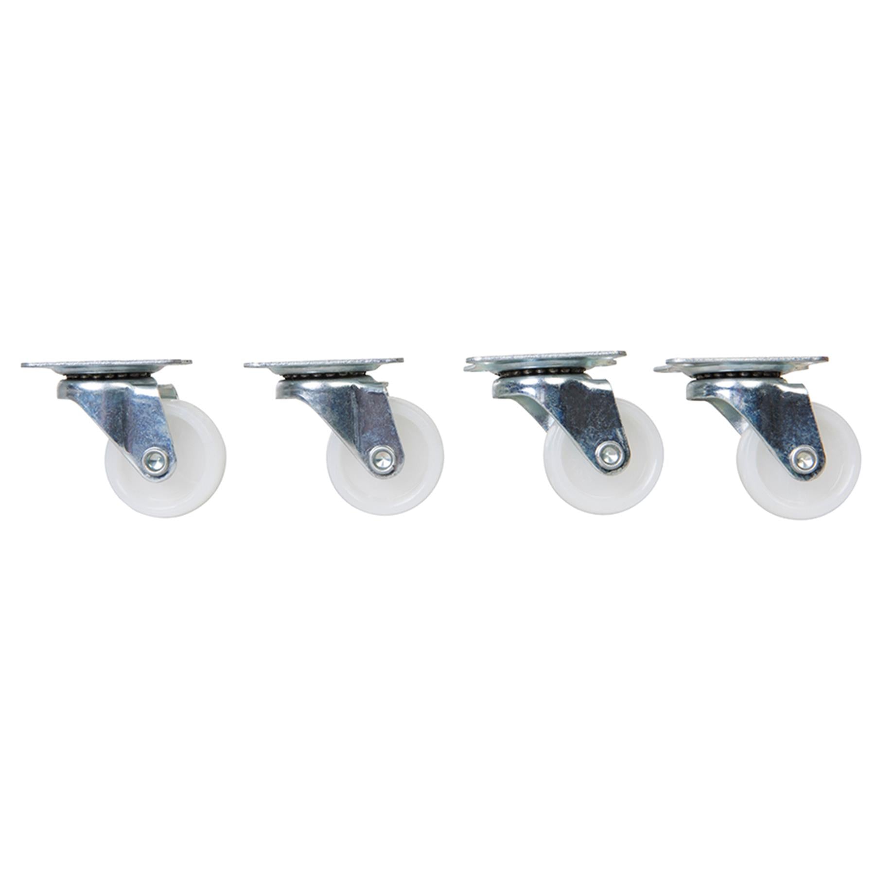4Pk Light Duty Swivel Castors 31mm Castors & Swivel Action