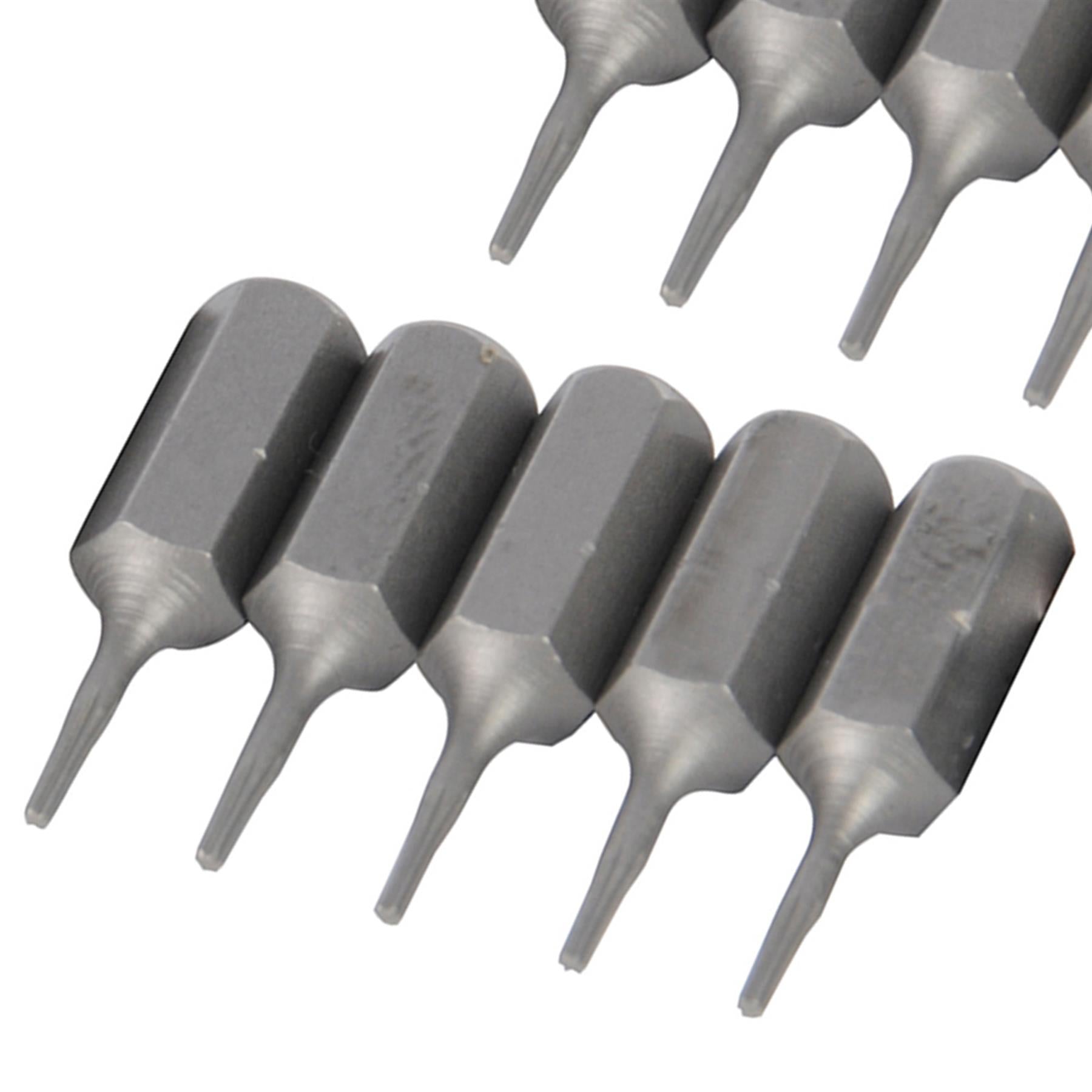 10 PACK- T4 TRX/TORX Star Chrome Vanadium Screwdriver Bits- ¼” Hex Steel Shank