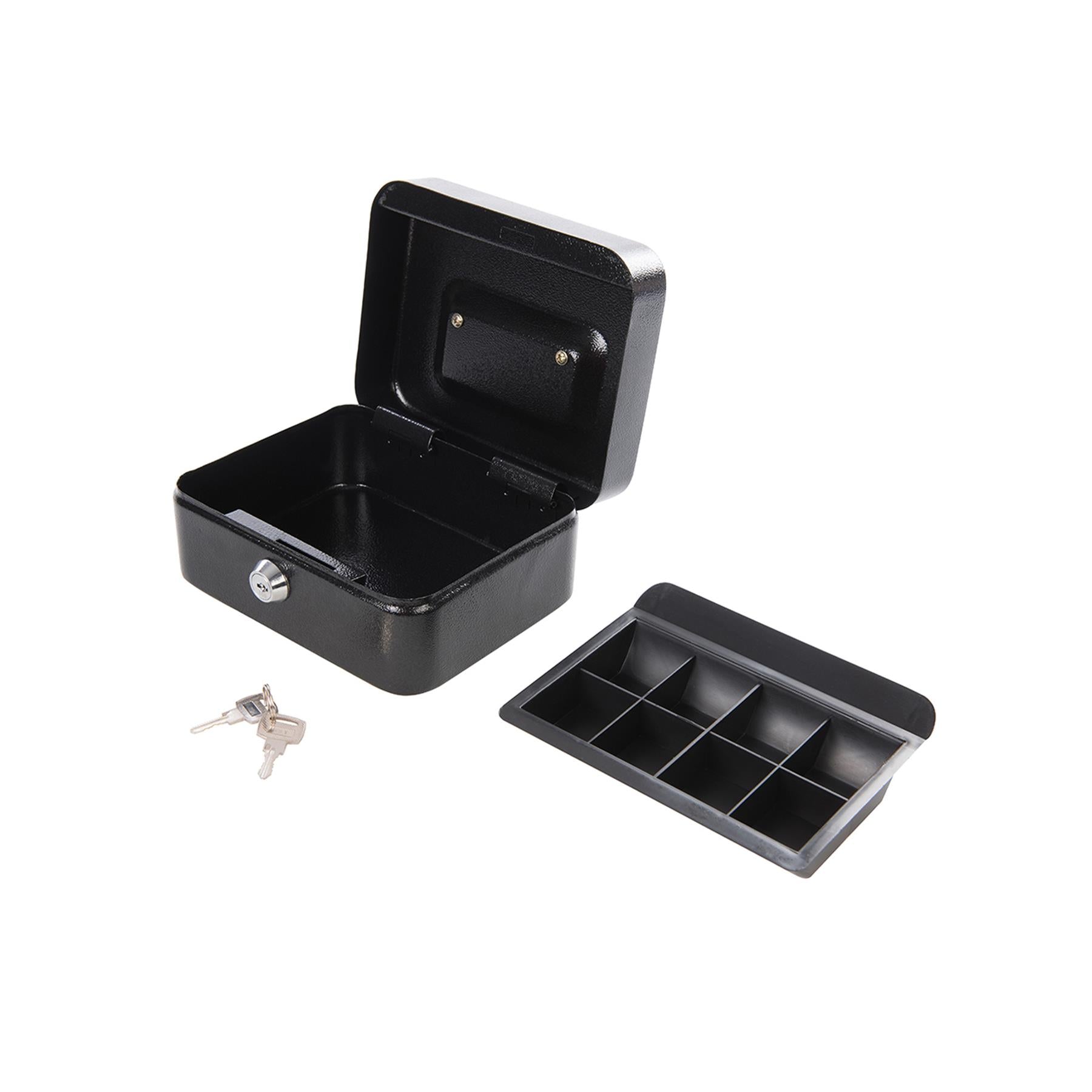 Metal Cash & Valuables Box Keyed 165 x 128 x 80mm Powder Coated Finish