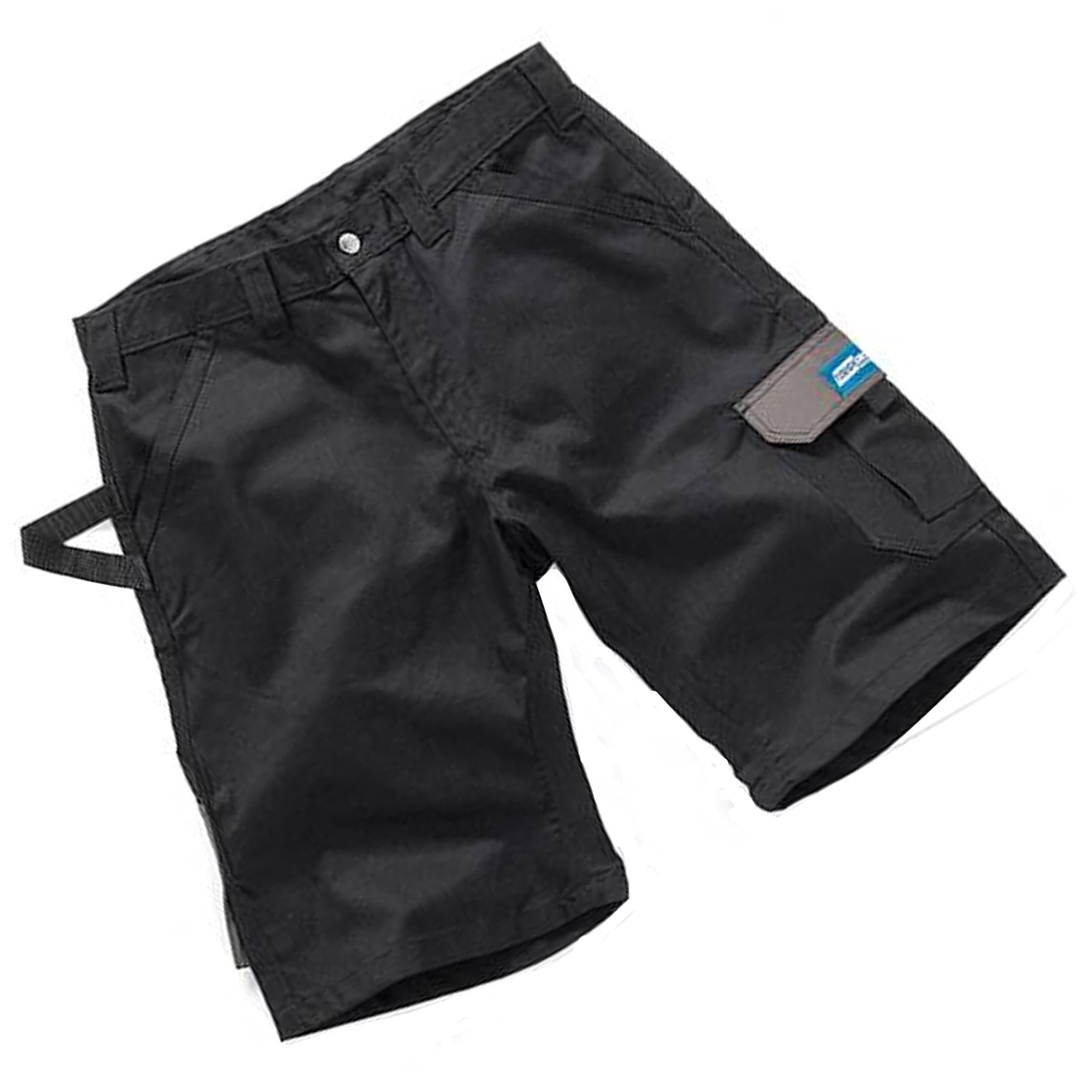 Tough Grit Work Shorts Trade Flex Lightweight Slim Fit Black 33"W