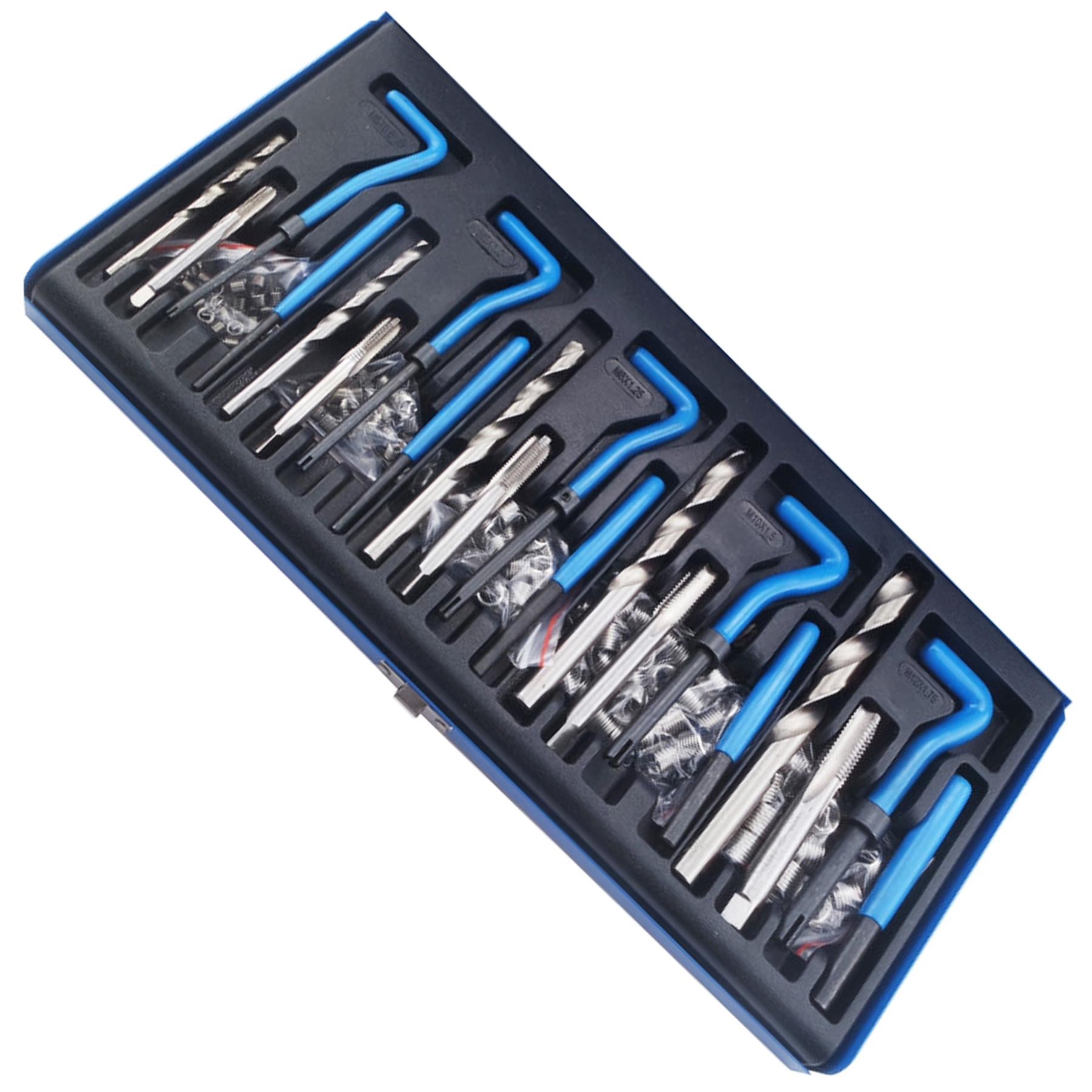 BlueSpot 131pc Helicoil Thread Repair Threaded Tool Twist Drill Bit Kit M5 - M12