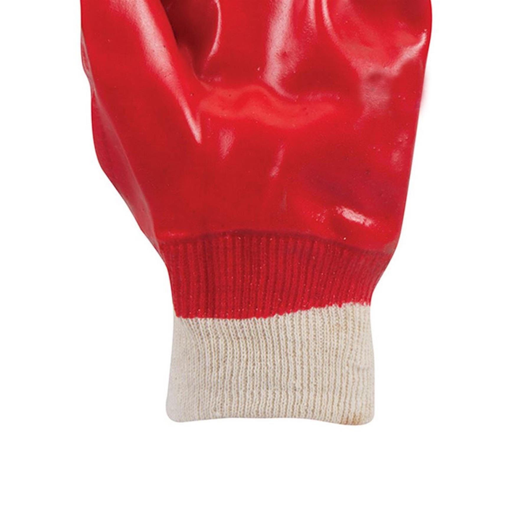 3 X Red PVC Gloves Full Dipped Quality Safety Protective Workwear Ppe New