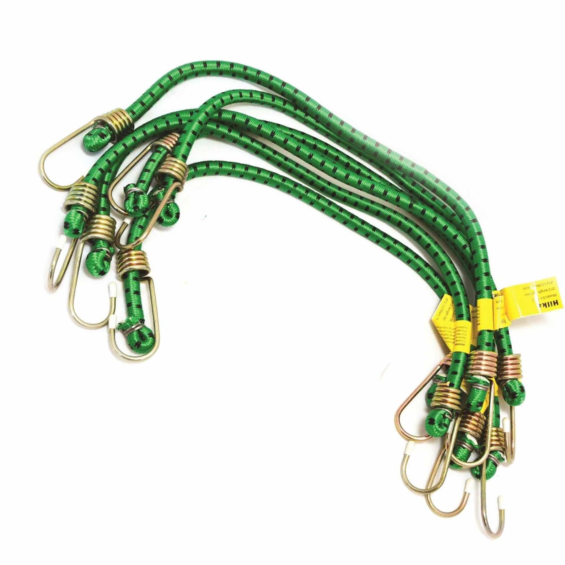 Heavy Duty 6 pce rubber & latex 24" (600mm) x 12mm metal hooks with rubber tip Bungee Straps