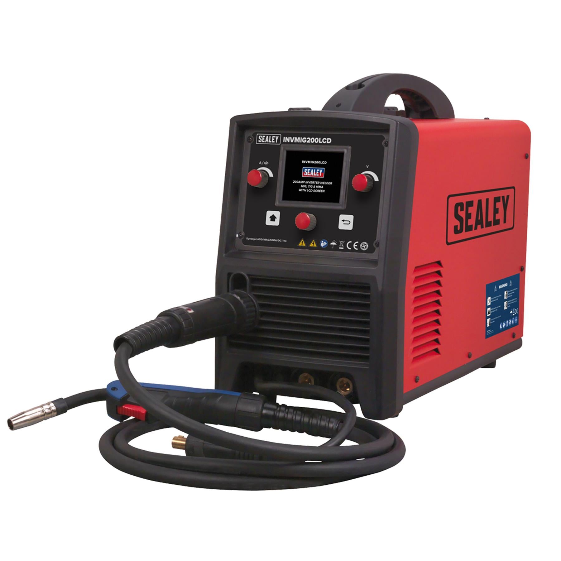 Sealey Inverter Welder MIG, TIG & MMA 200A with LCD Screen