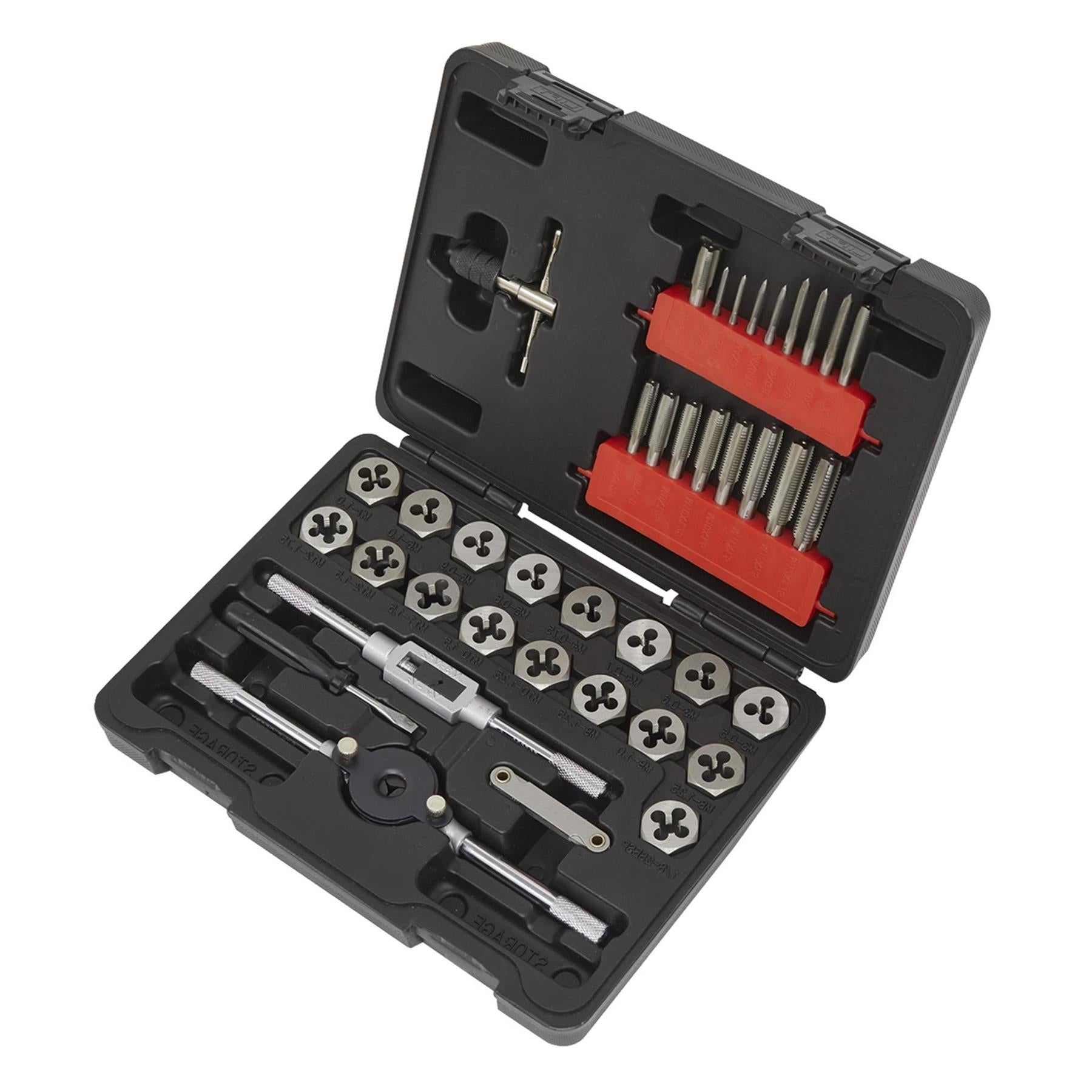 Sealey 39pc Tap and Hex Die Set Metric Thread Cutting Repair Tool M3 - M12 Steel