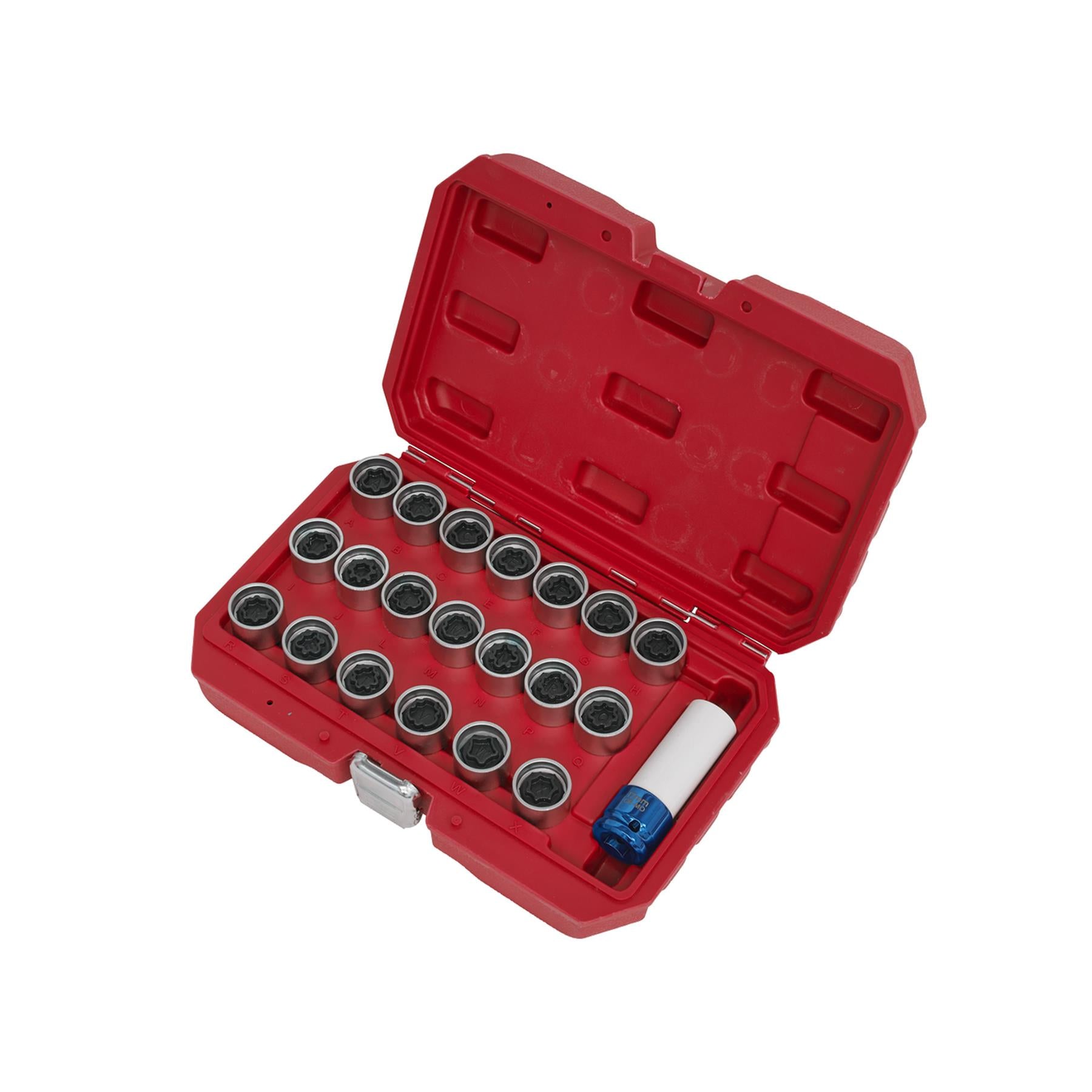 Sealey Locking Wheel Nut Key Set 21pc - Audi 1/2"Sq Drive 17mm