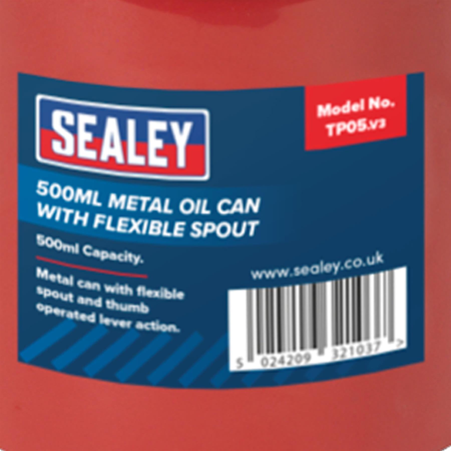 Sealey Metal Oil Can Flexible Spout 500ml