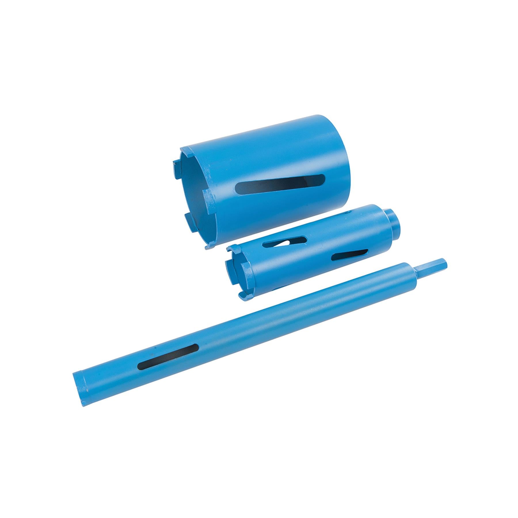 3Pce Diamond Core Drill Kit 28, 52 & 107mm - Power Tool For Dry Cutting