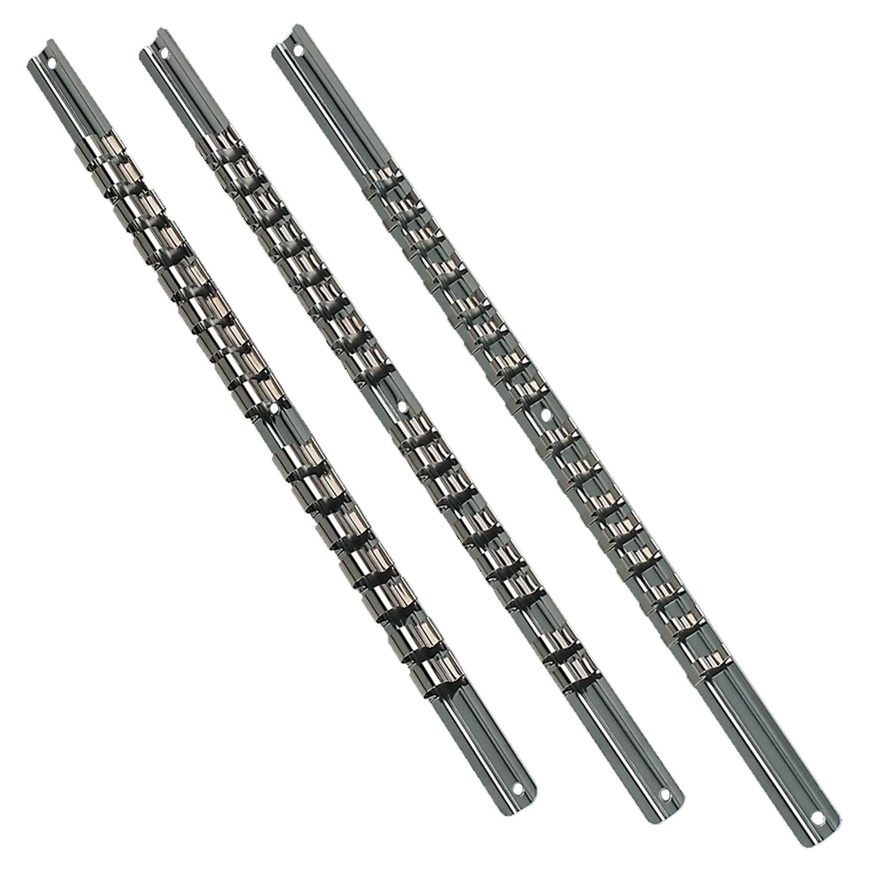 Sealey Socket Retaining Rail Set 3pc 1/4", 3/8" & 1/2"Sq Drive