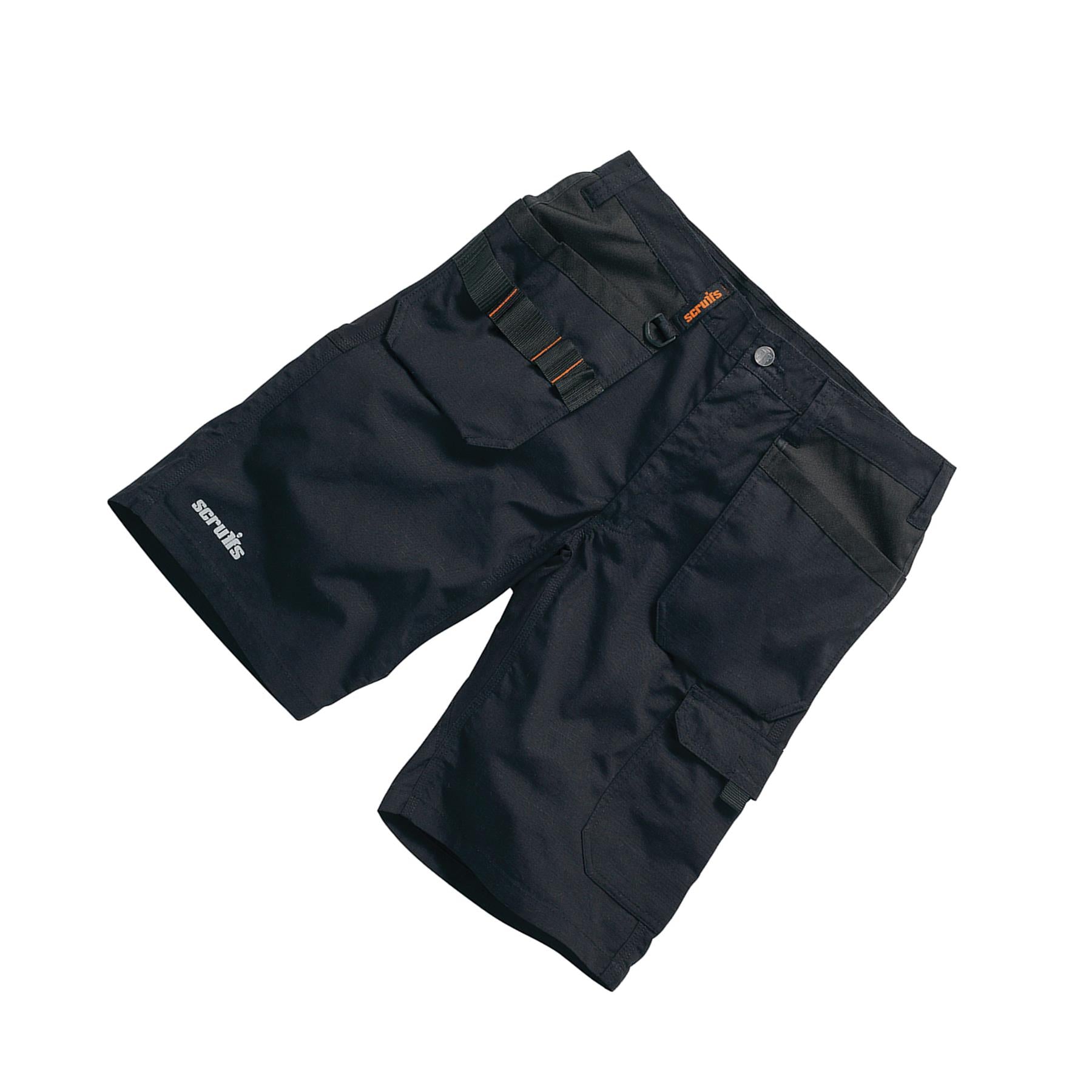 Scruffs Flex Holster Shorts Cargo Combat Pockets Hard Wearing Black 30 Waist