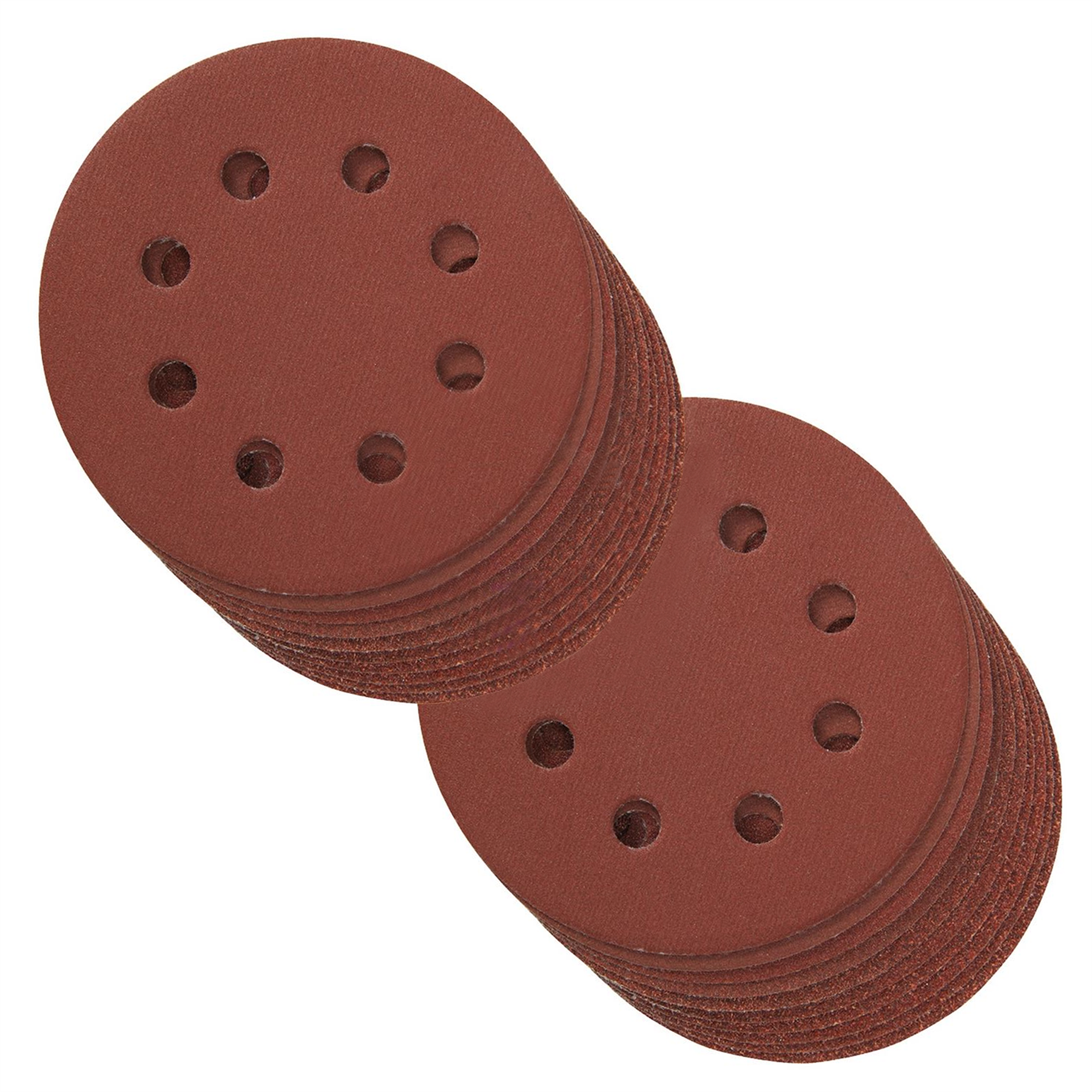 60 Pk Punched Sanding Discs 115mm Hook & Loop Aluminium Oxide Resin Bond