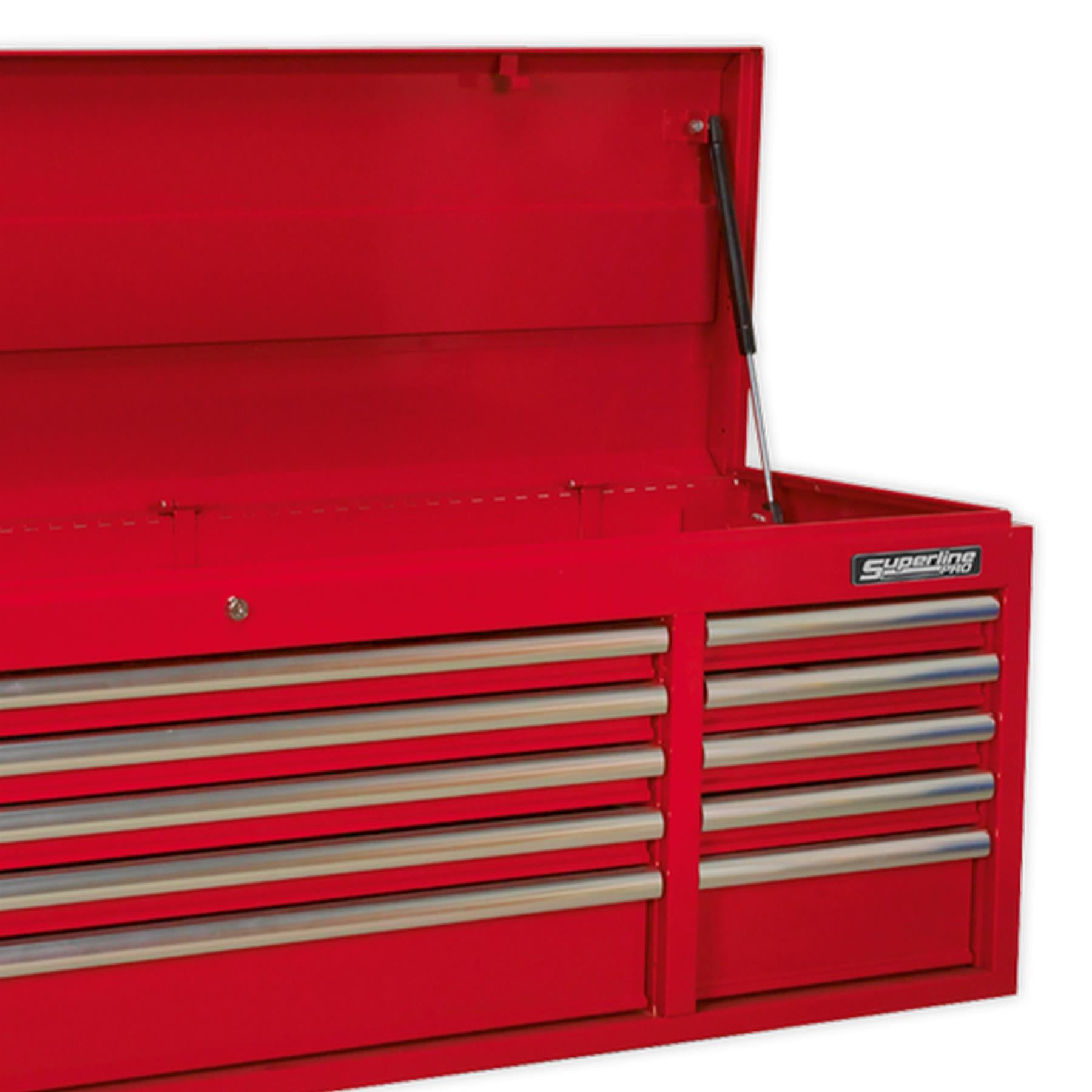 Sealey Topchest 10 Drawer with Ball Bearing Slides Heavy-Duty - Red