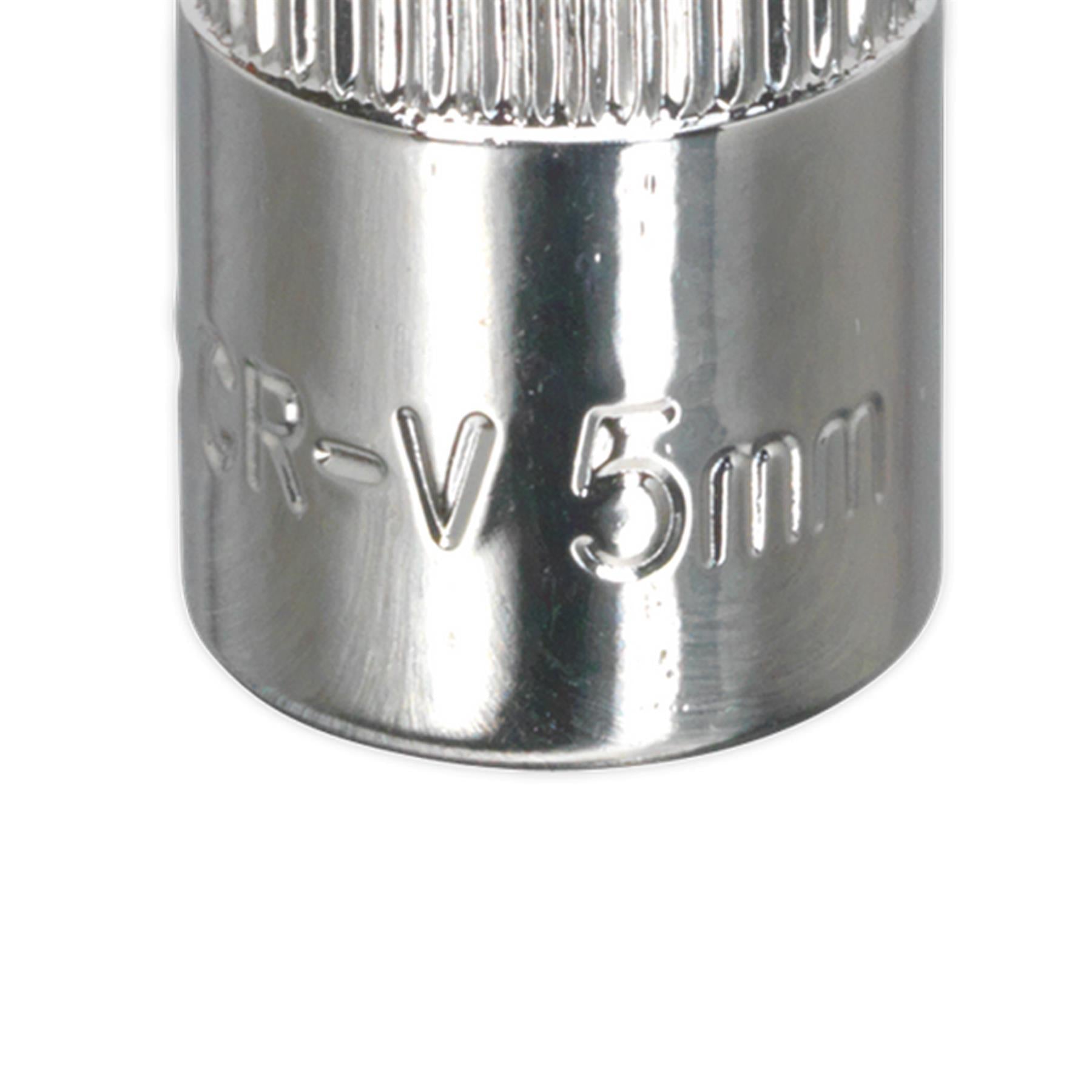 Sealey WallDrive Socket 5mm 1/4"Sq Drive Fully Polished