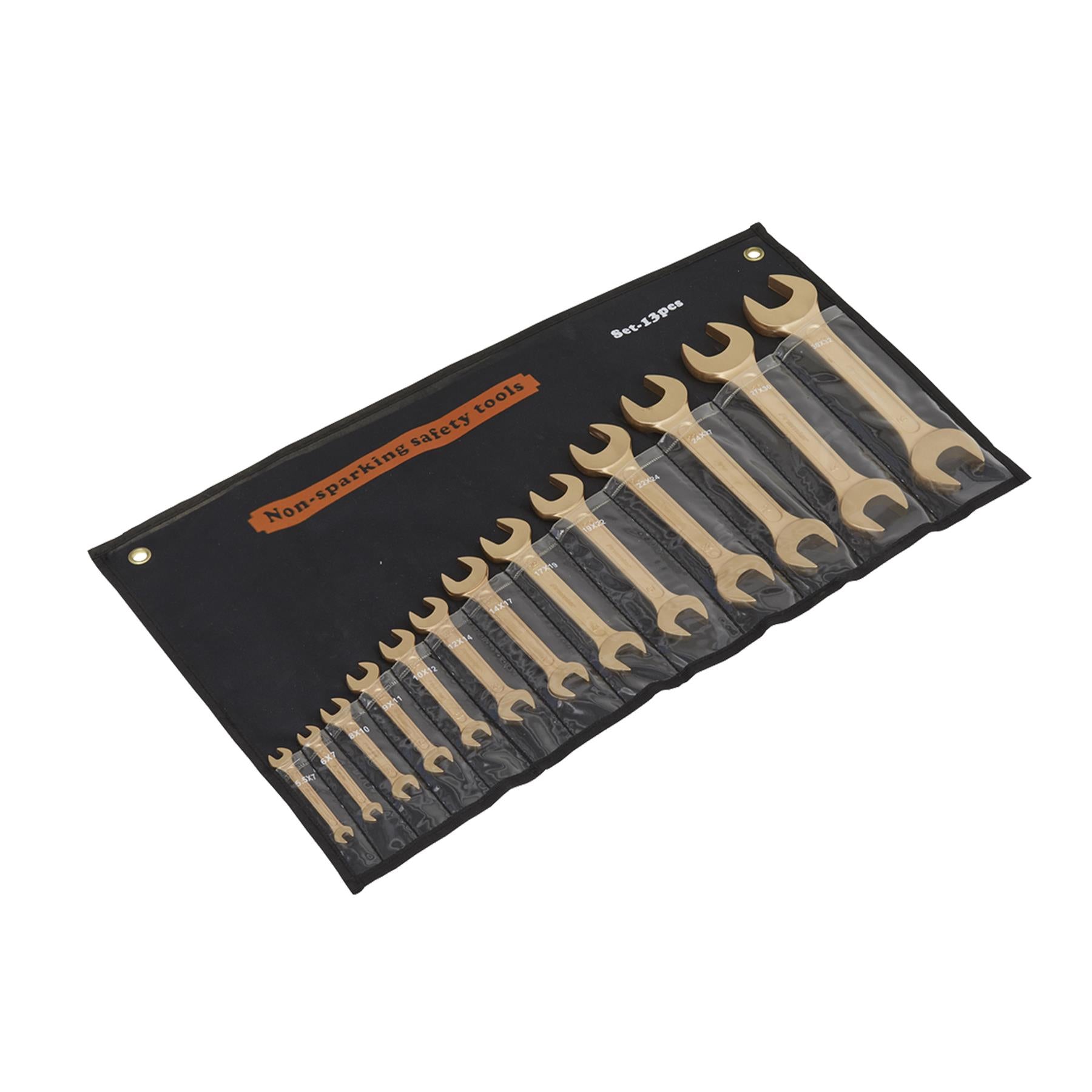 Sealey Double Open-End Spanner Set 13pc - Non-Sparking