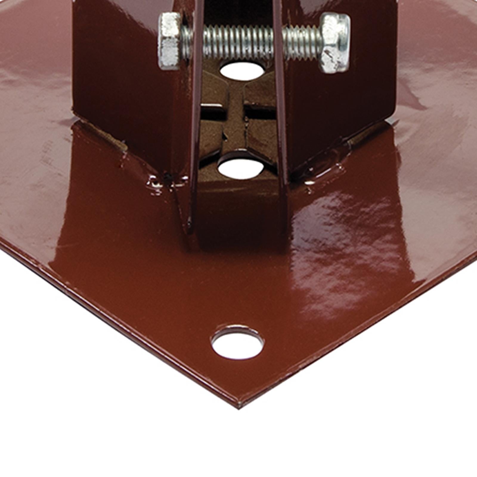 Fence Post Support Bolt Down 2" 50mm Garden Holder Like Metpost Bolt Grip Brown 1PC