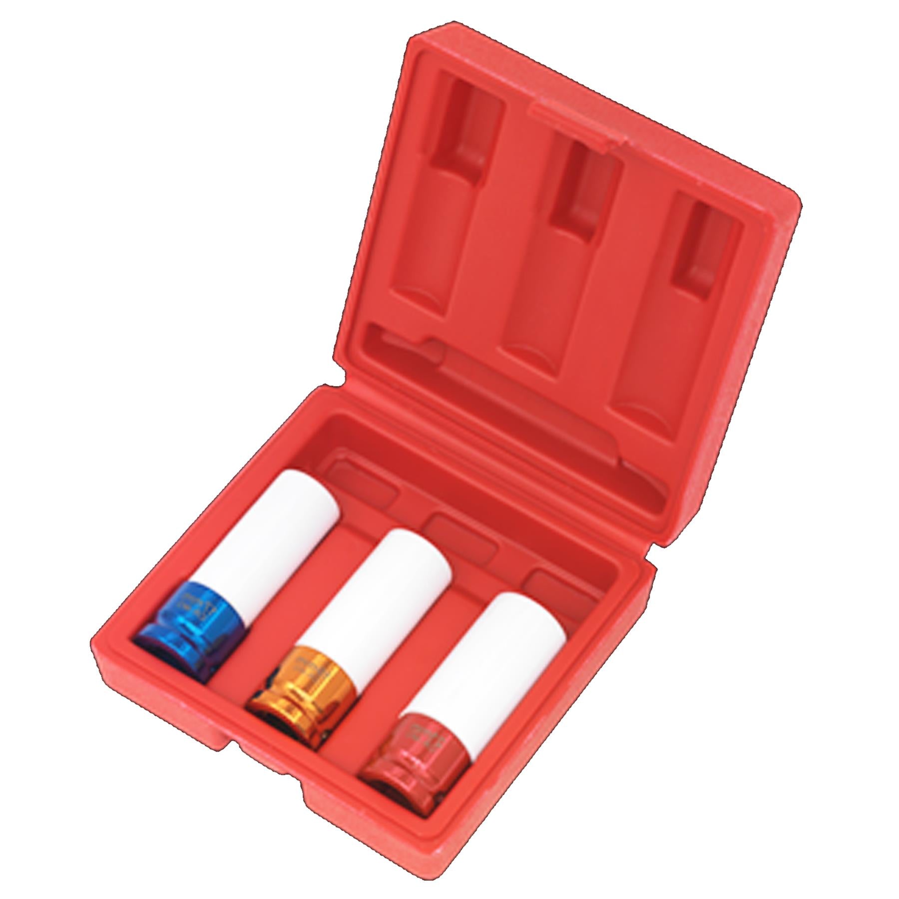 Sealey Alloy Wheel Impact Socket Set 3pc 1/2"Sq Drive