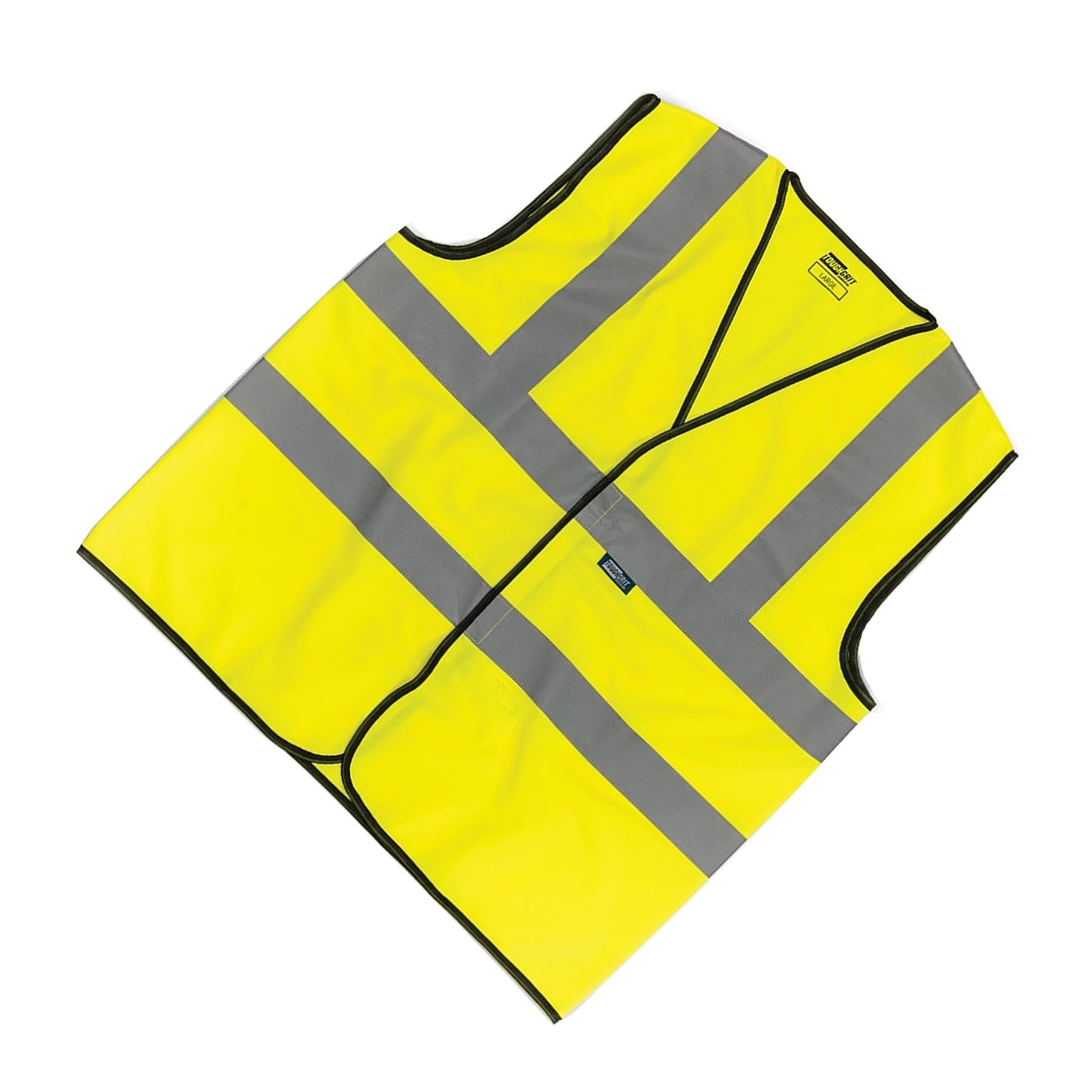 Tough Grit Yellow Hi Vis High Visibility Vest Safety Work Reflective M