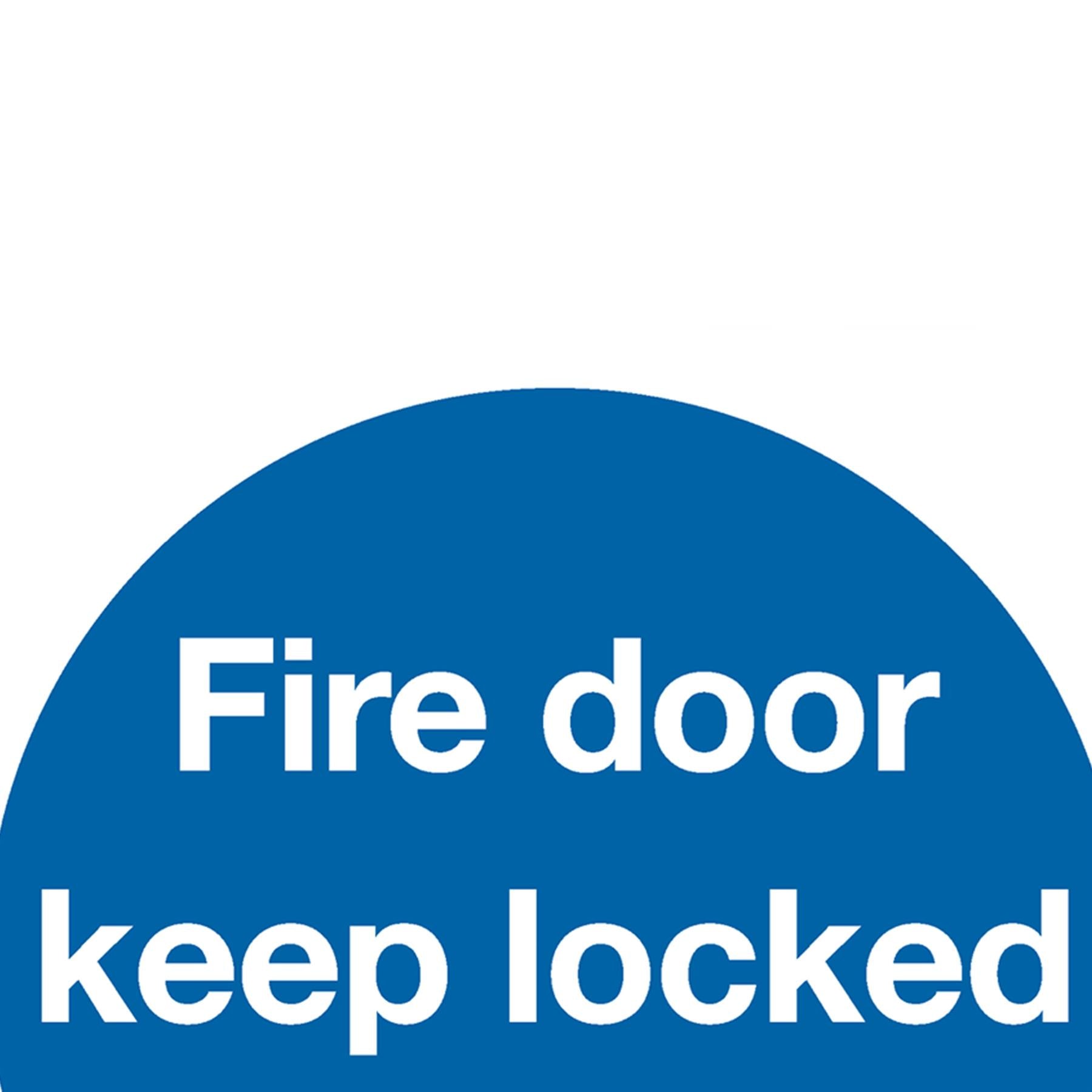 Mandatory Safety Sign - Fire Door Keep Locked Shut - Rigid Plastic