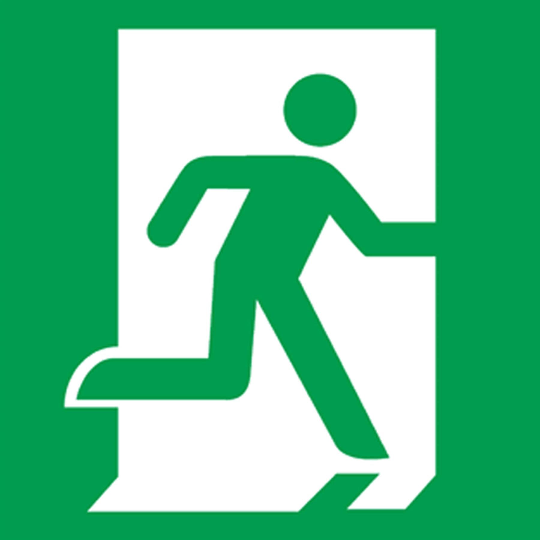 Safe Conditions Safety Sign - Fire Exit (Down Right) - Self-Adhesive Vinyl