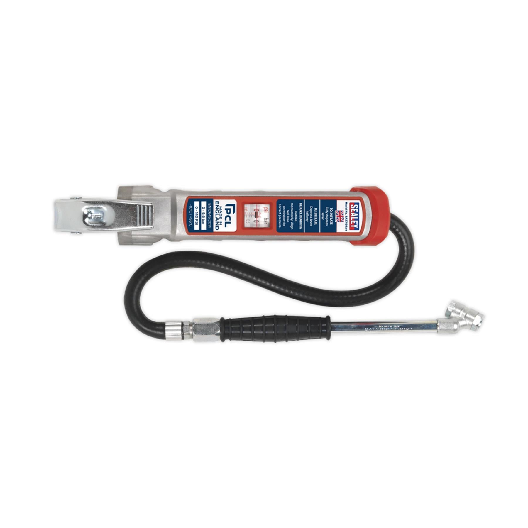 Sealey Professional Tyre Inflator with Twin Push-On Connector