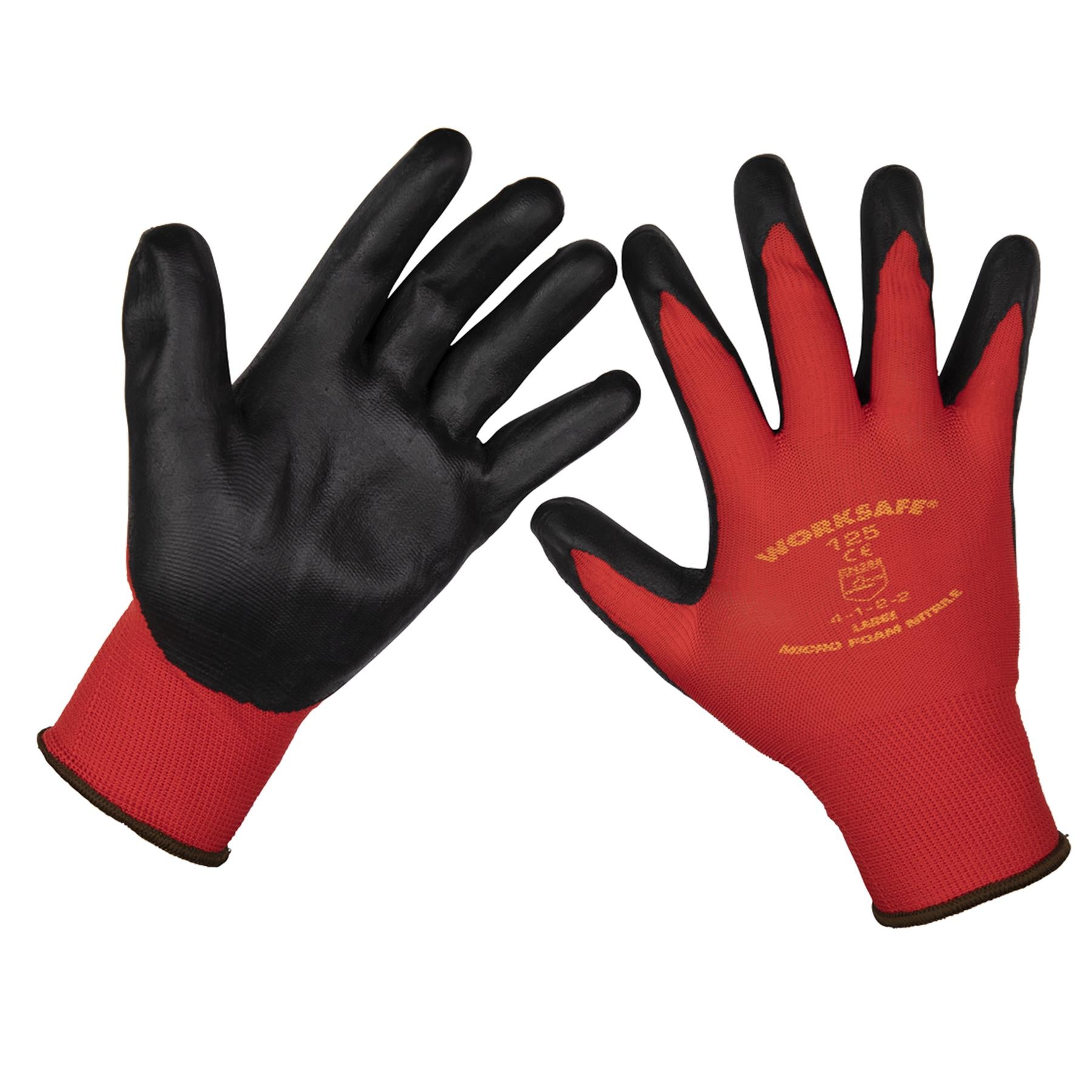 Sealey Flexi Grip Nitrile Palm Gloves (Large) - Pair