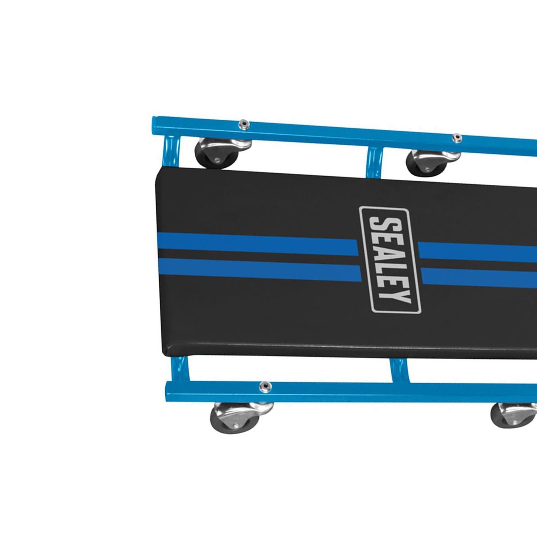 Sealey 36" American-Style Creeper w/ Steel Frame & 6 Wheels - Blue