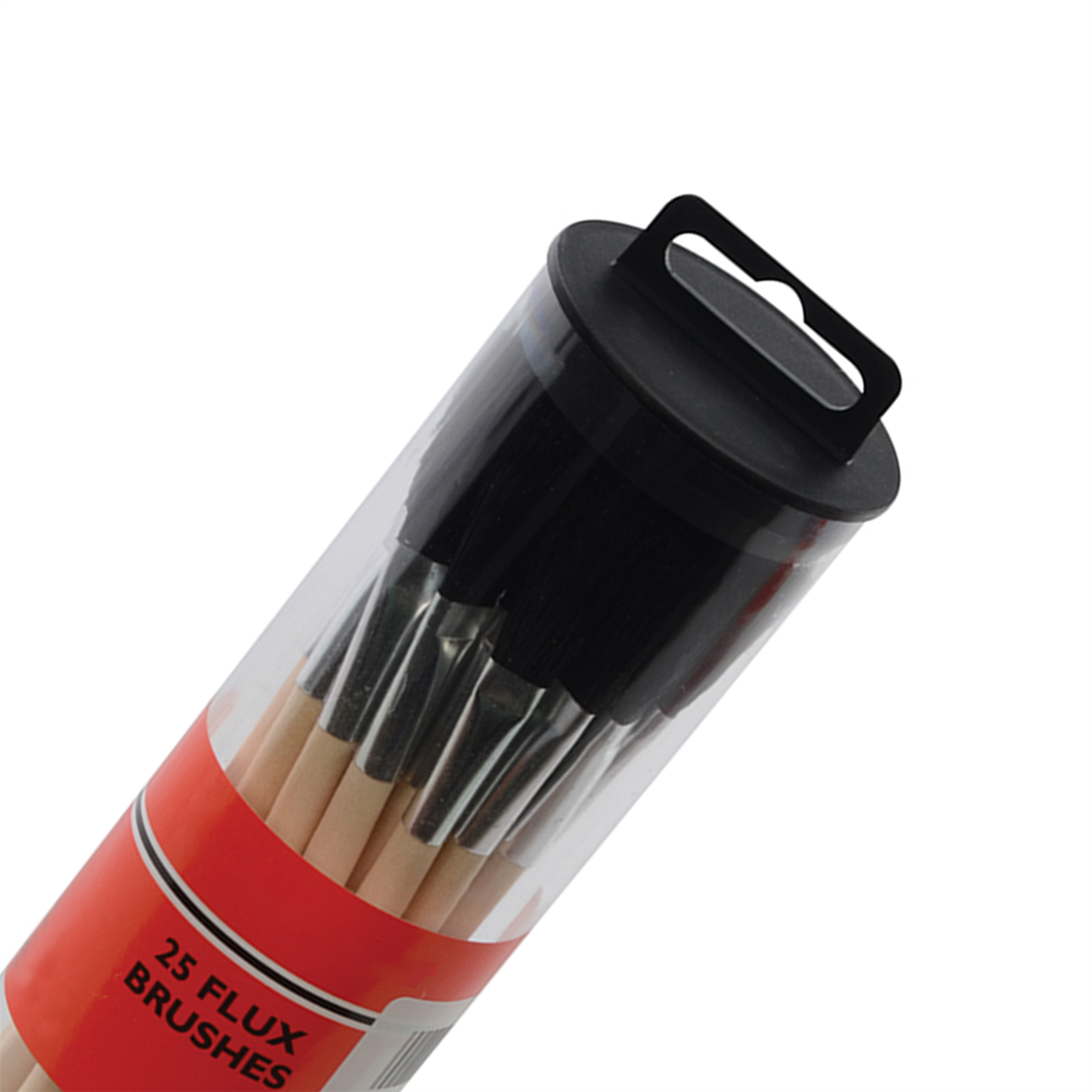 Flux Brushes Durable Aluminium Ferrules 25Pk Sanded 200mm Wooden Handle