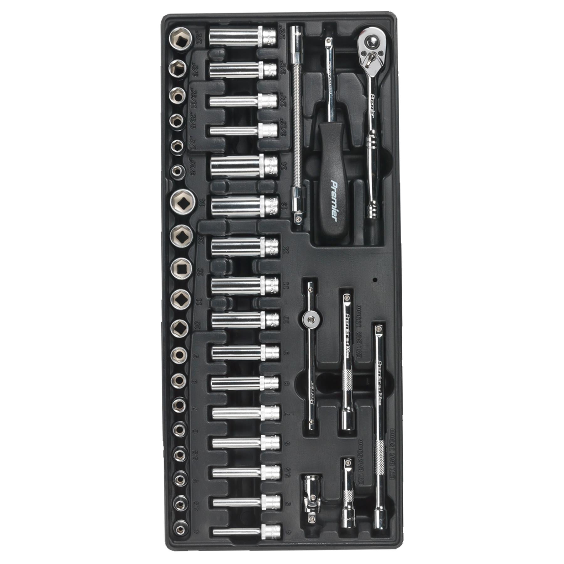 Sealey Tool Tray with Socket Set 43pc 1/4"Sq Drive