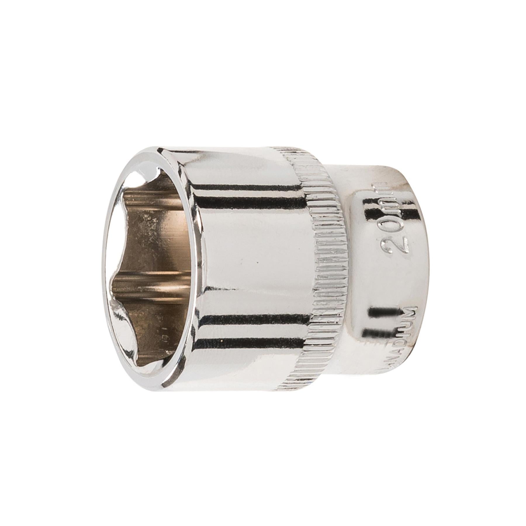 Socket 3/8" Drive Metric Hex Square 20mm Individual Hex Polished Crv Tool