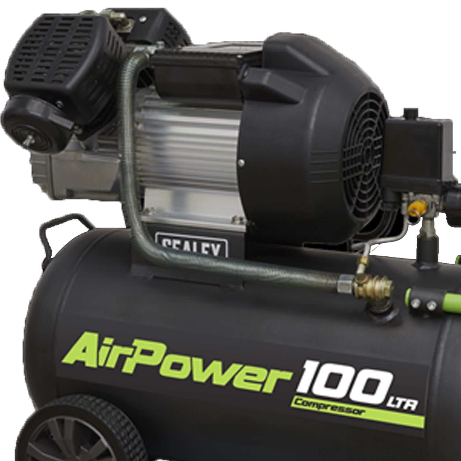Sealey Tools SAC10030VE 100 Litre 100L 3HP Direct Drive Air Compressor V Twin