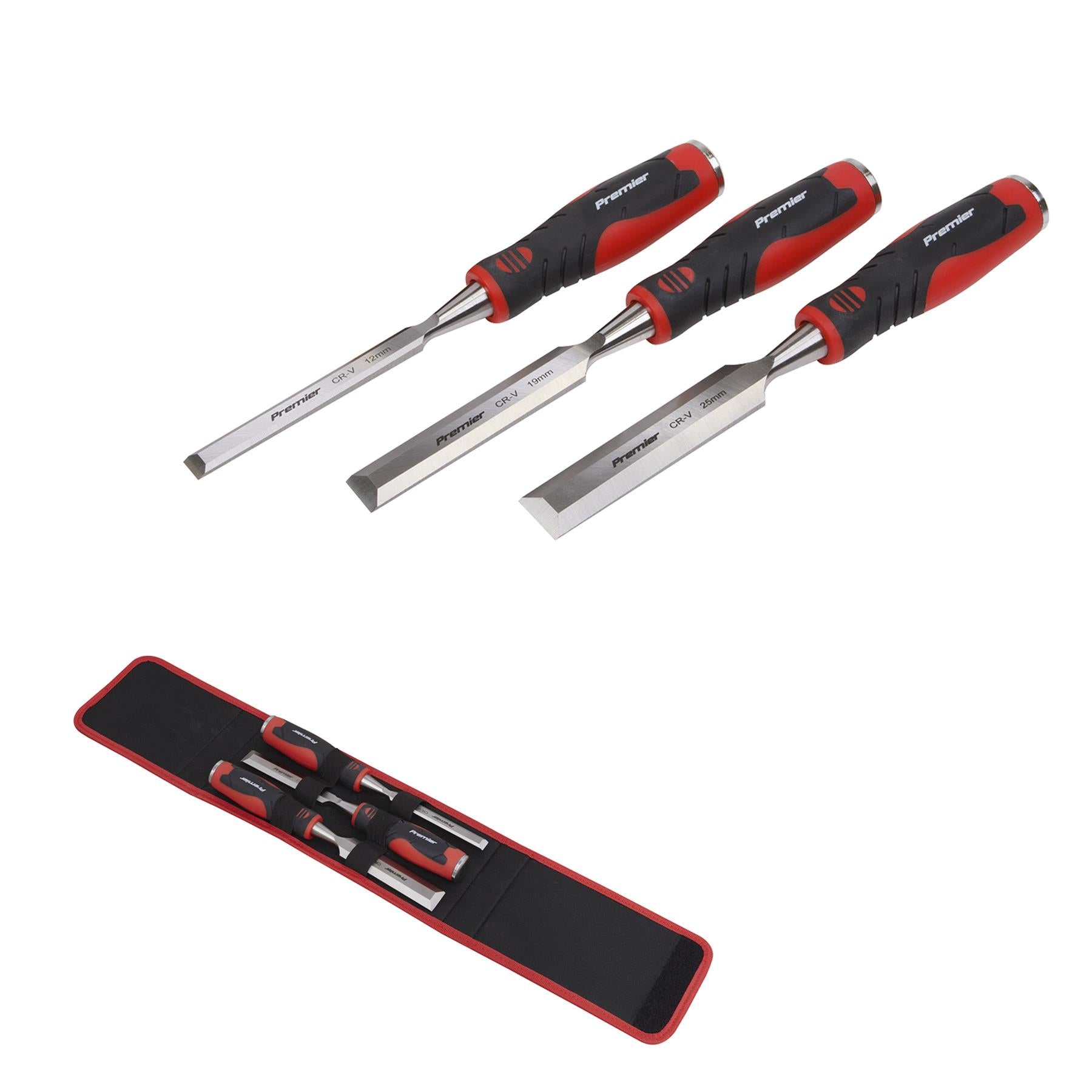 Sealey Hammer-Thru Wood Chisel 3pc Set
