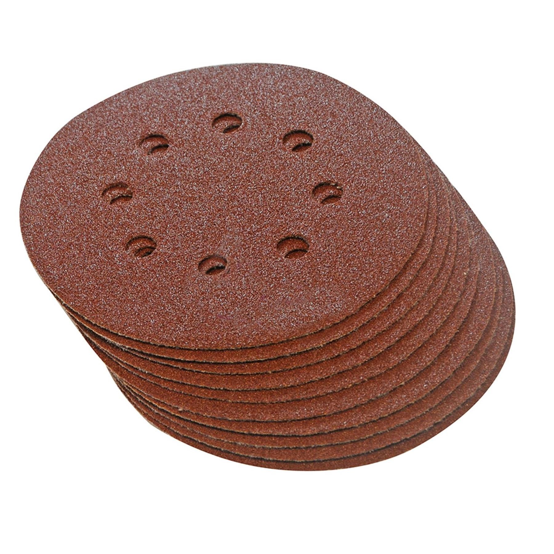 Punched Sanding Discs 150mm 10Pk Grit 60 Hook & Loop Aluminium Oxide New