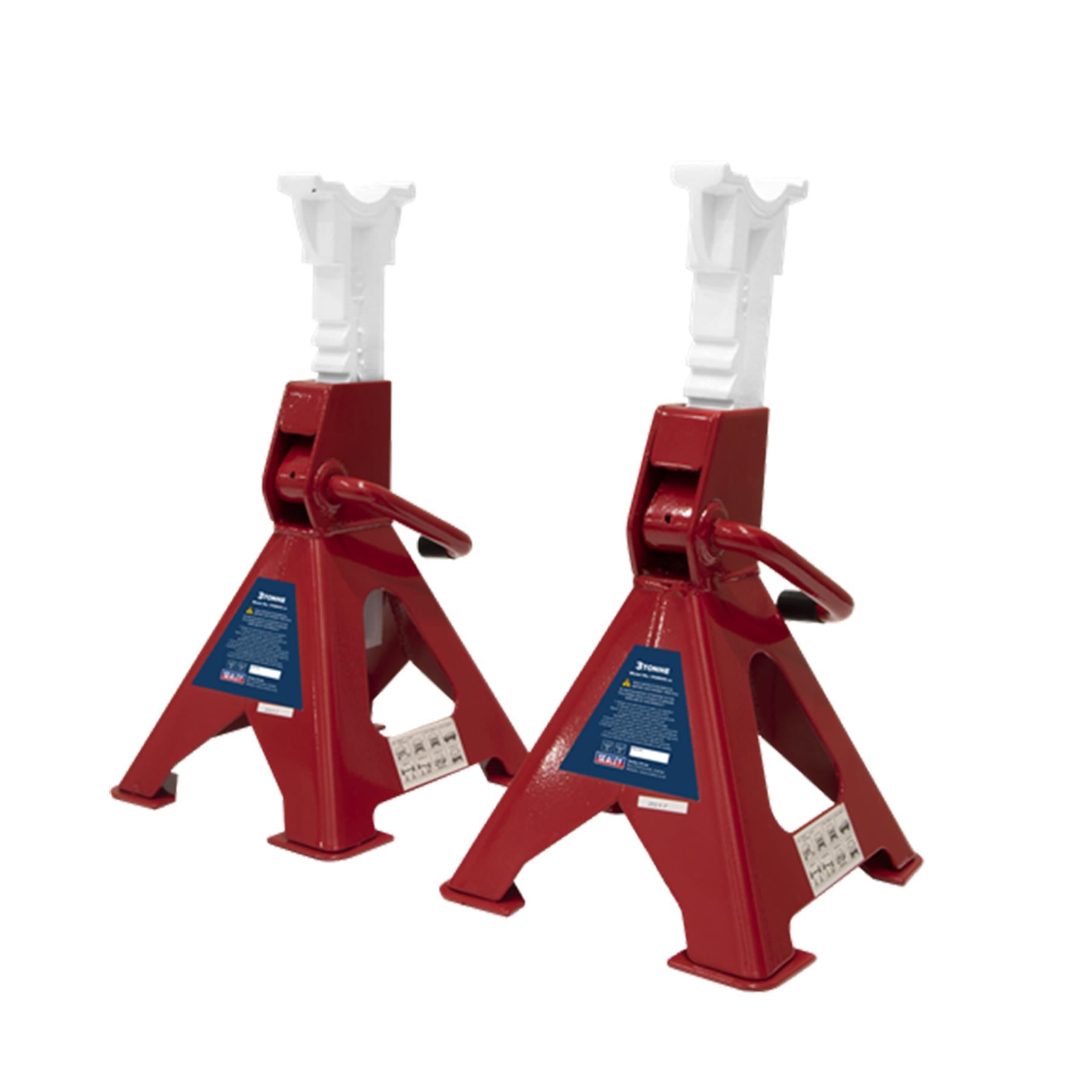 Sealey Axle Stands (Pair) 3tonne Capacity per Stand Ratchet Type