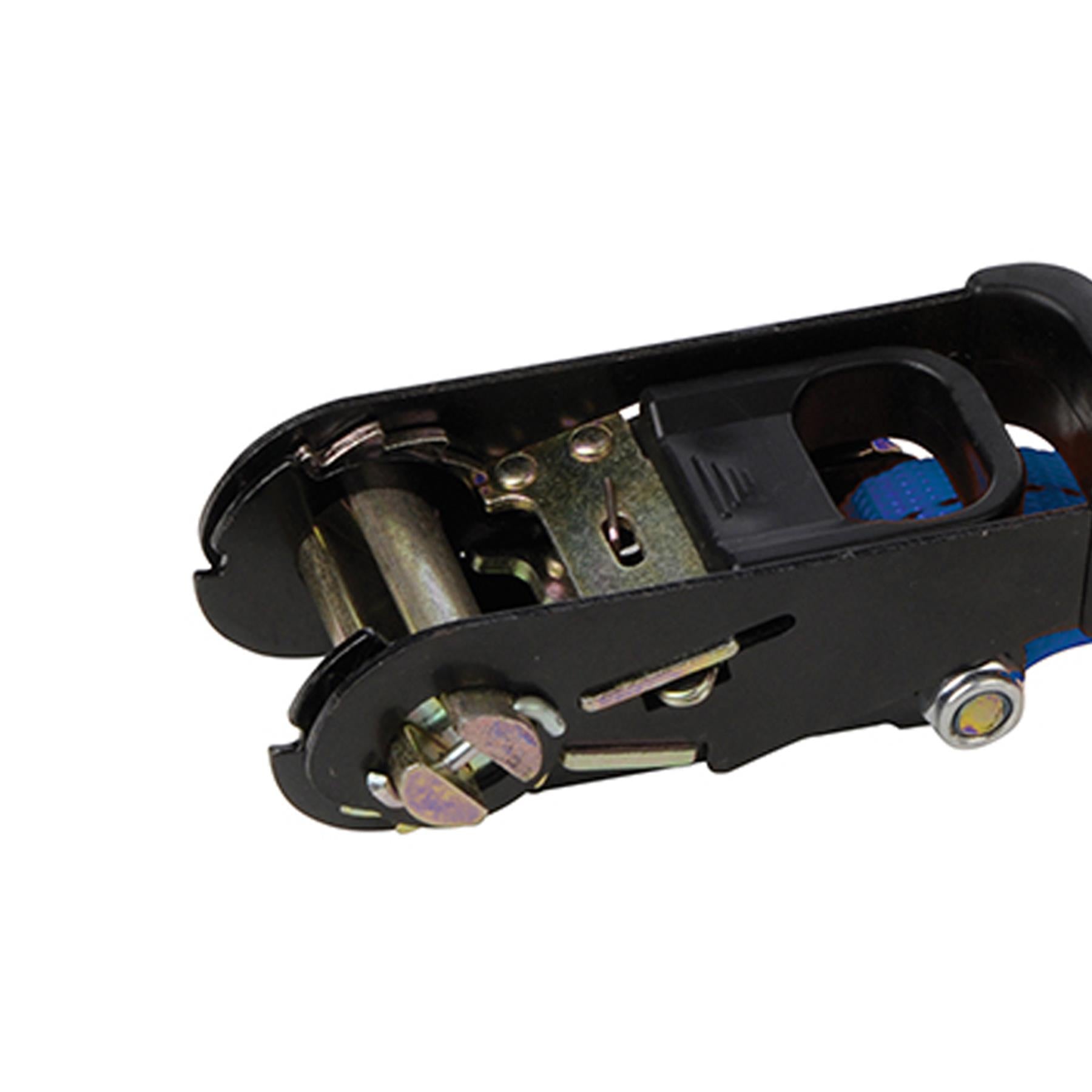 Rubber-Handled Ratchet Tie Down Strap J-Hook 4.5M X 38mm - Rated 400Kg