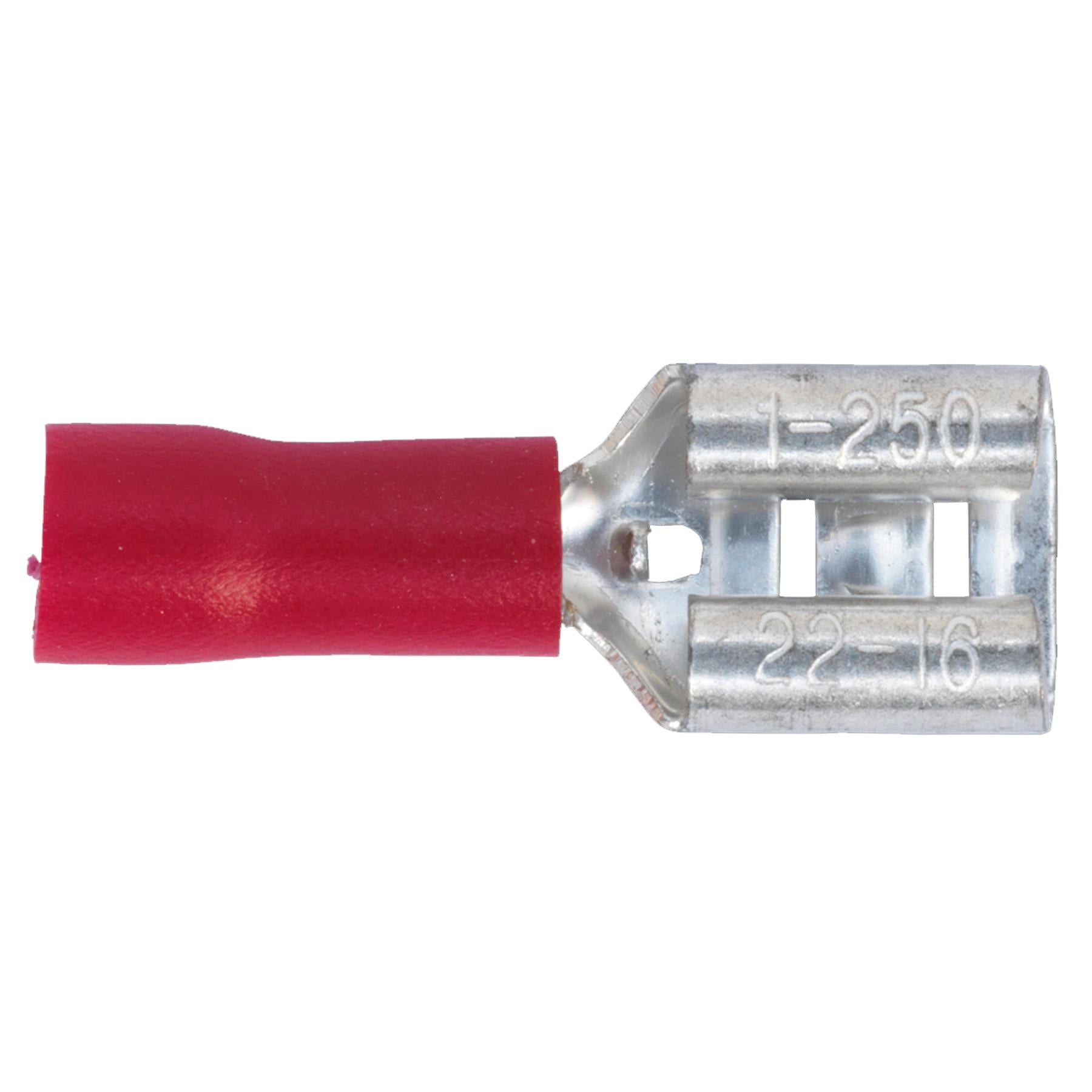 Sealey Push-On Terminal 6.3mm Female Red Pack of 100