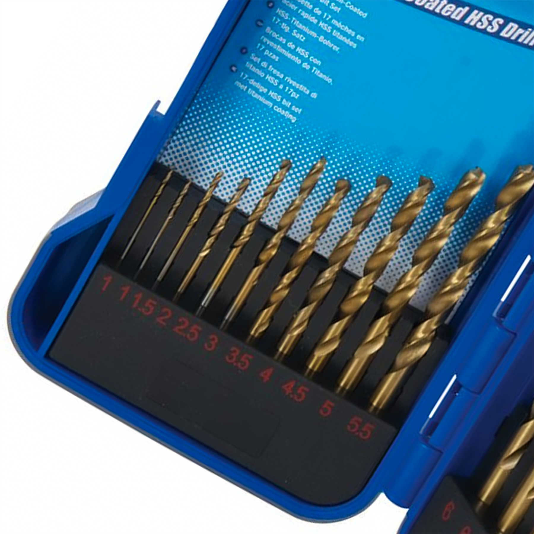 17Pce Hss Titanium-Coated Drill Bits High Speed Steel Heavy Duty Work Tool