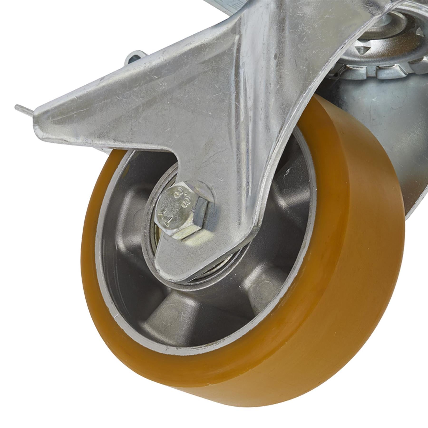 Sealey Castor Wheel Swivel Plate with Total Lock 125mm