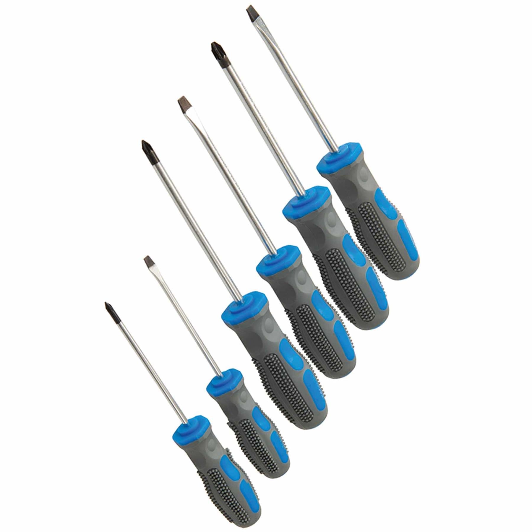 6Pce General Purpose Screwdriver Set Chrome Vanadium Soft-Grip Handles