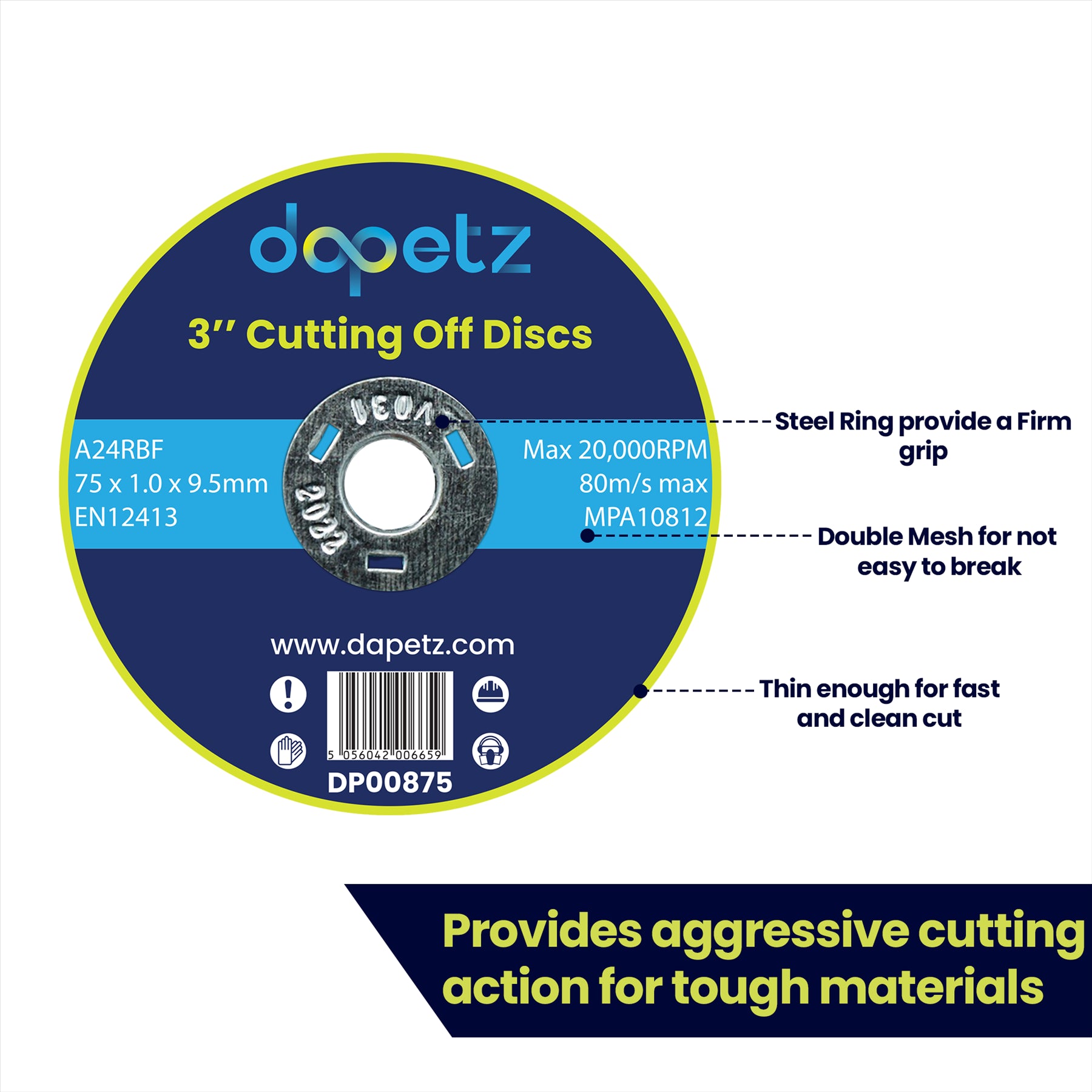 Stainless Steel Thin Metal Cutting Discs 75mm X 1mm For Angle Grinder Pack of 10