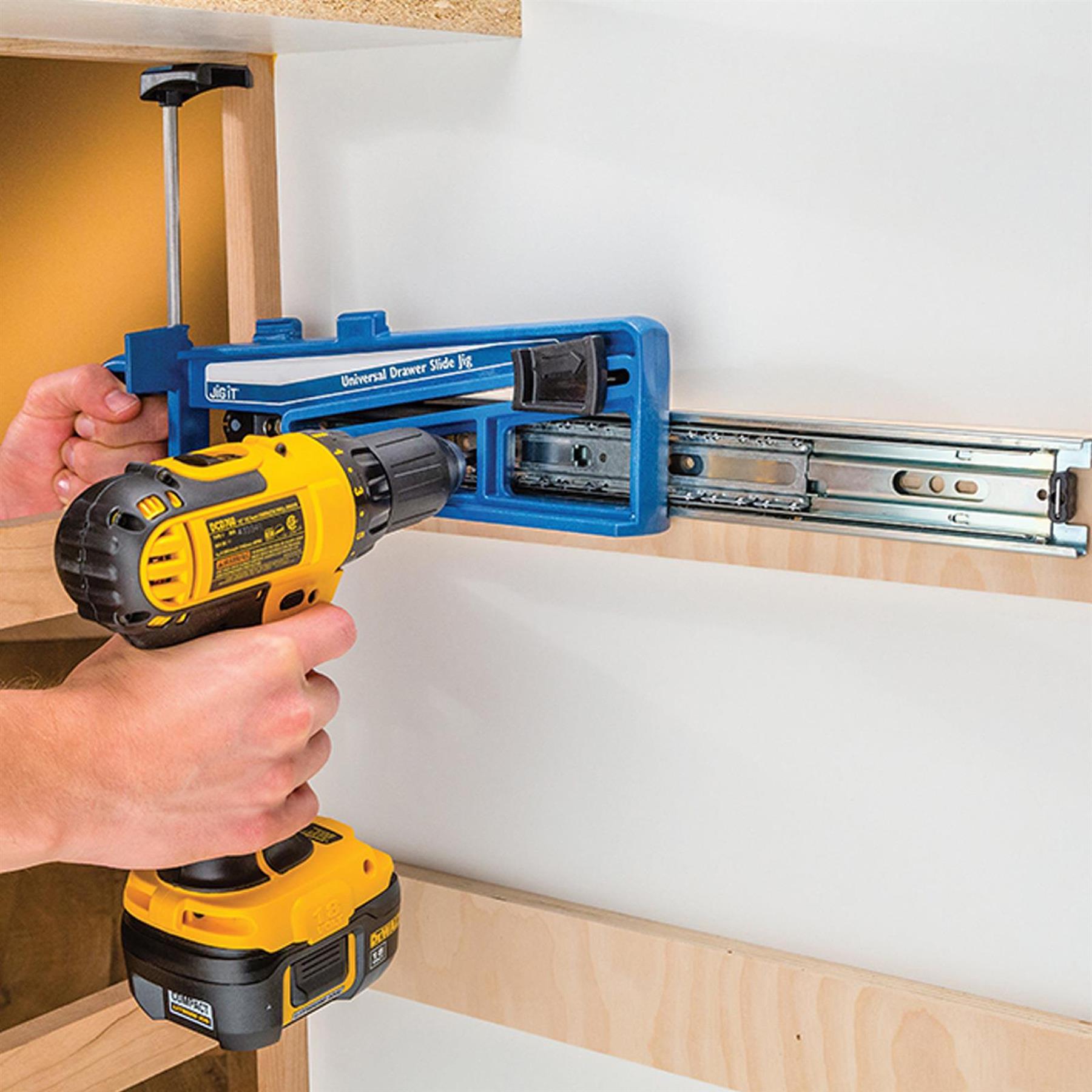 Drawer Slide Jig Strong Plastic With Adjustable Indexing Foot 44mm (1-3/4")
