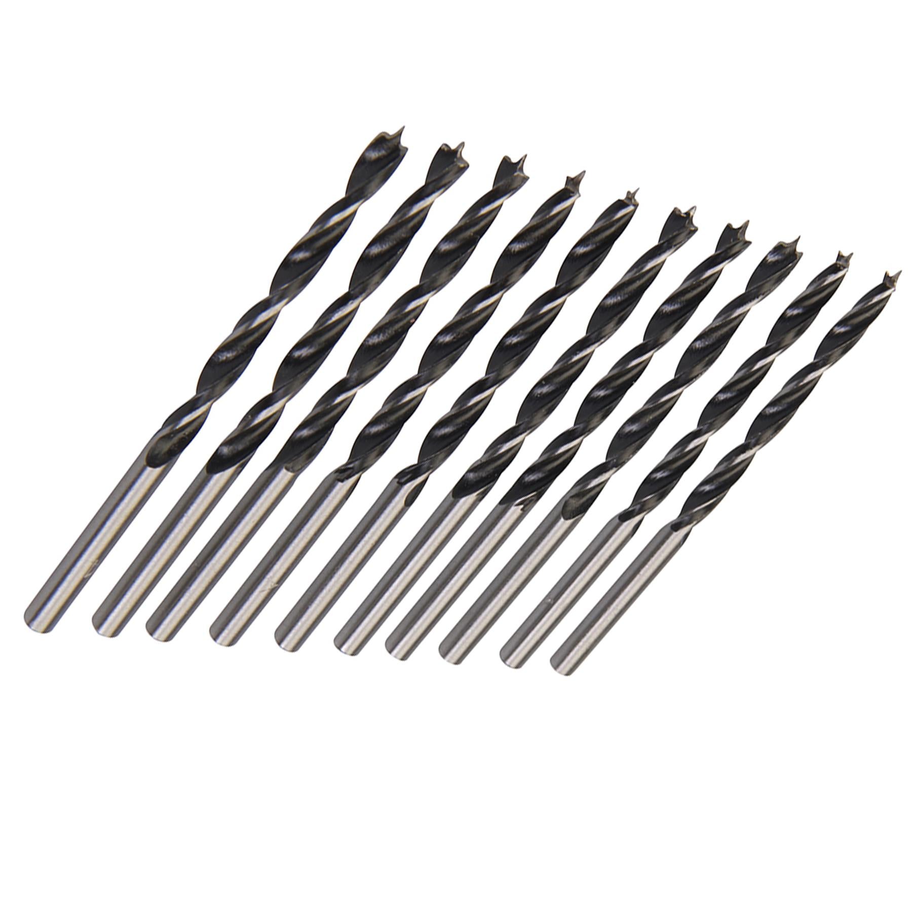 10Pk Lip & Spur Drill Bits 4mm Durable Sharp Precision Drill Work On Wood DIY
