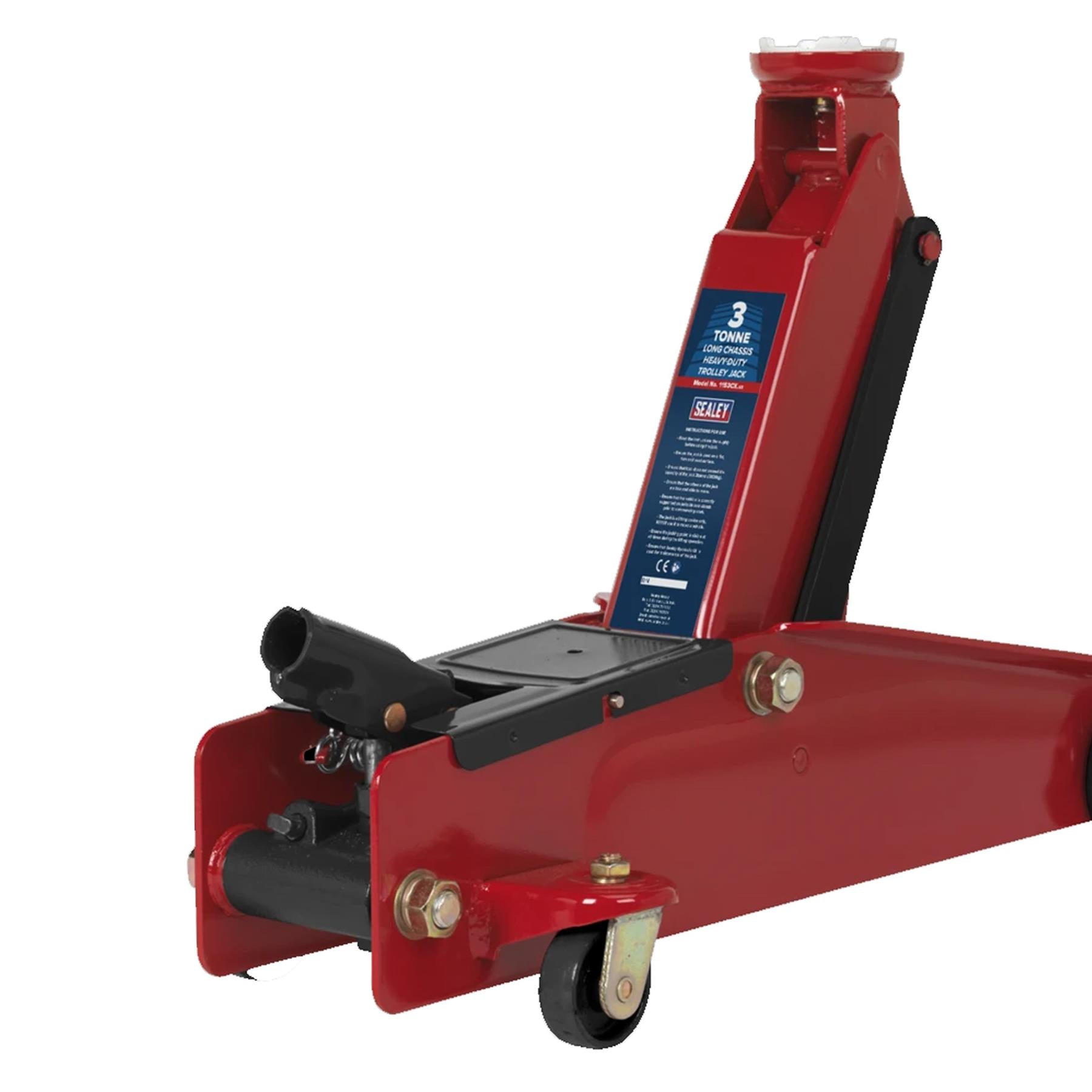 Sealey Car/Van/4x4 Trolley Jack 3 Tonne Long Chassis Heavy Duty - 1153CX