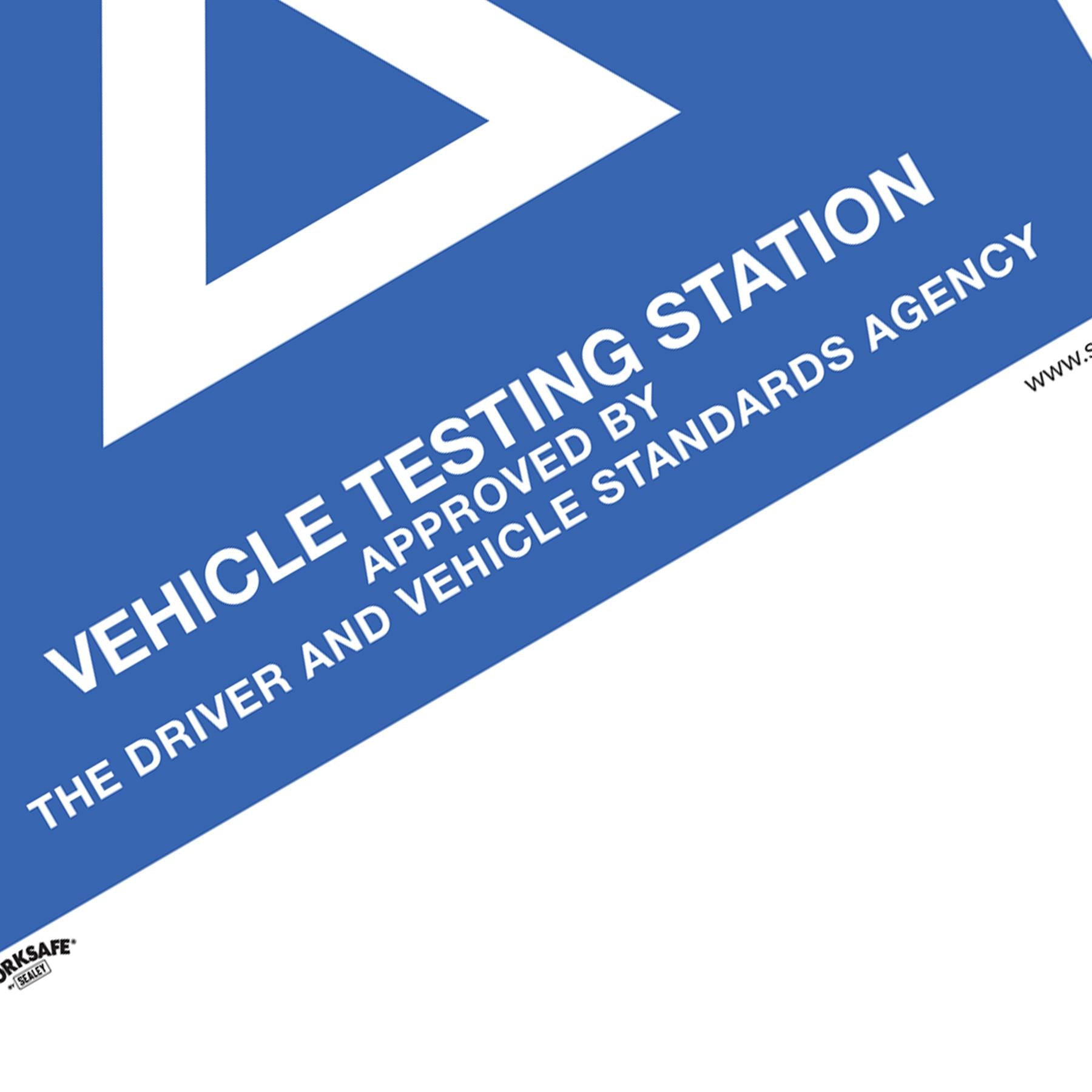 Sealey Safety Sign - MOT Testing Station - Rigid Plastic - Pk of 10