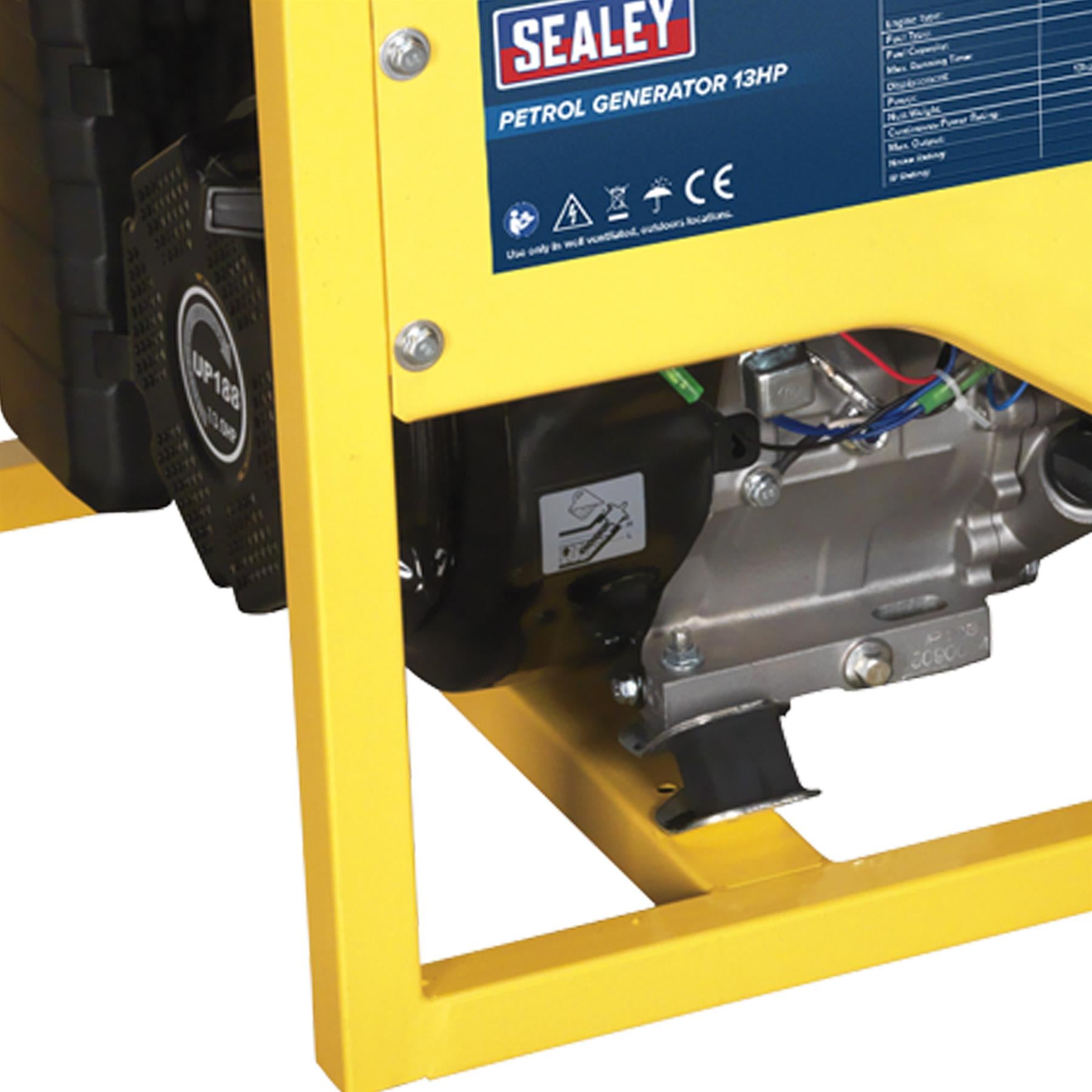 Sealey Generator 6000W 110/230V 13hp 10 hours on a full tank.