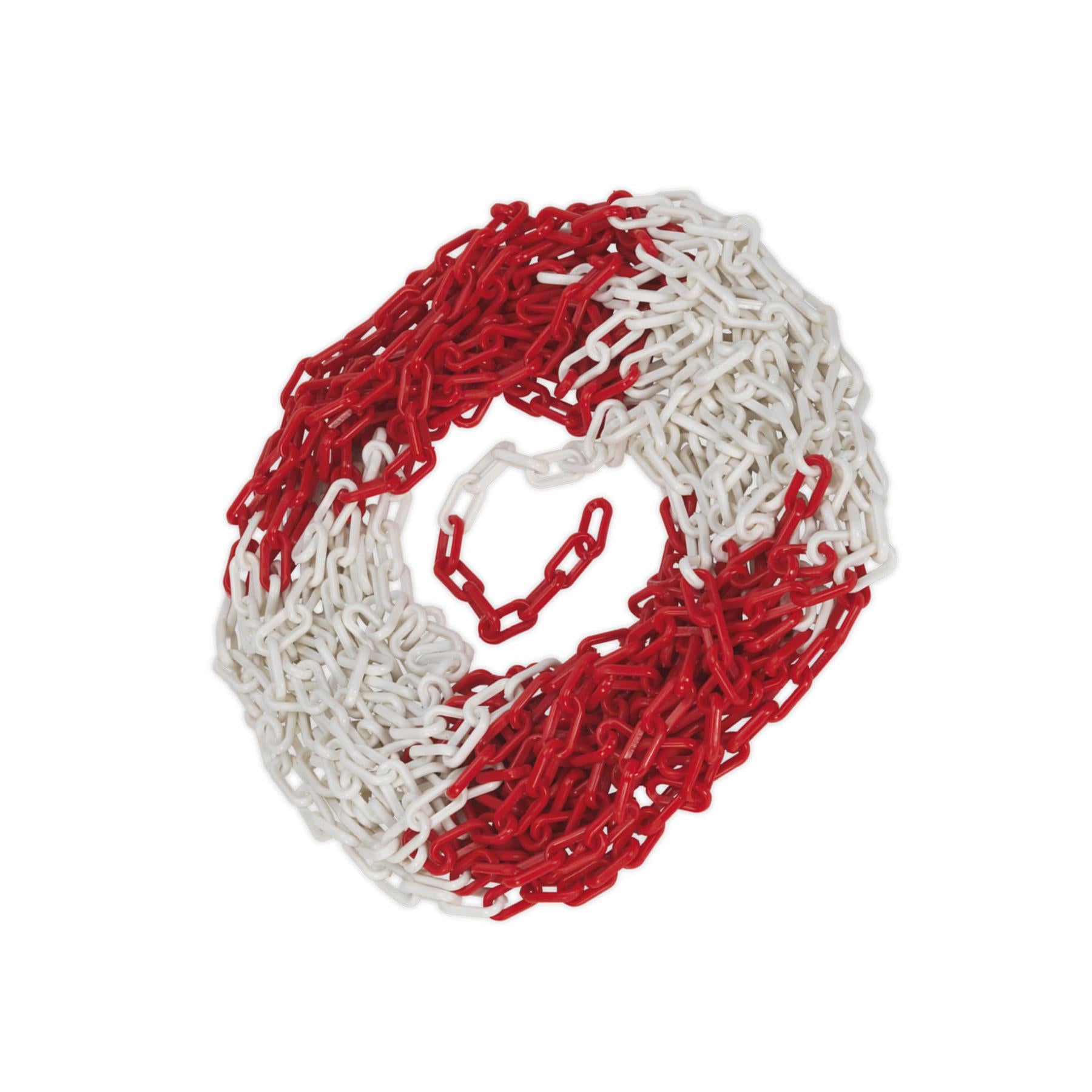 Sealey Safety Chain Red/White 25m x 6mm